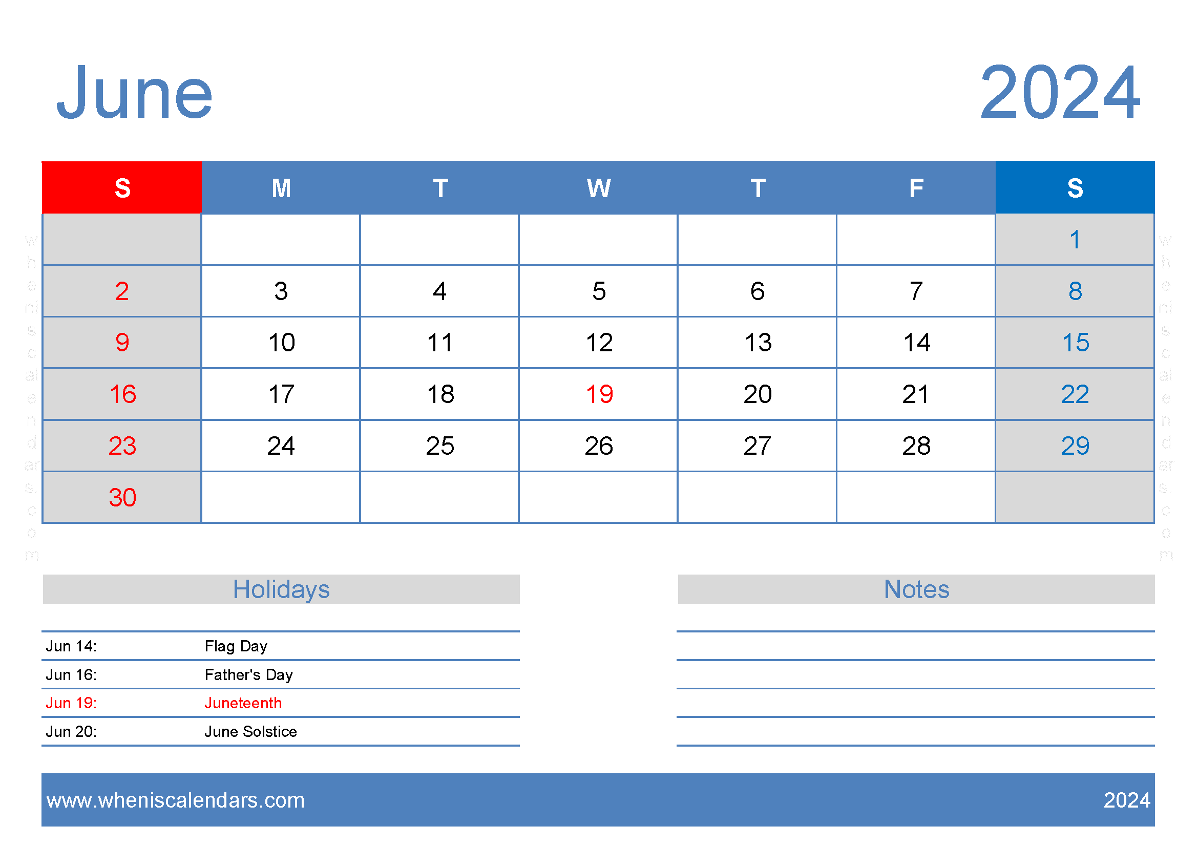 Blank month Calendar June 2024 Monthly Calendar