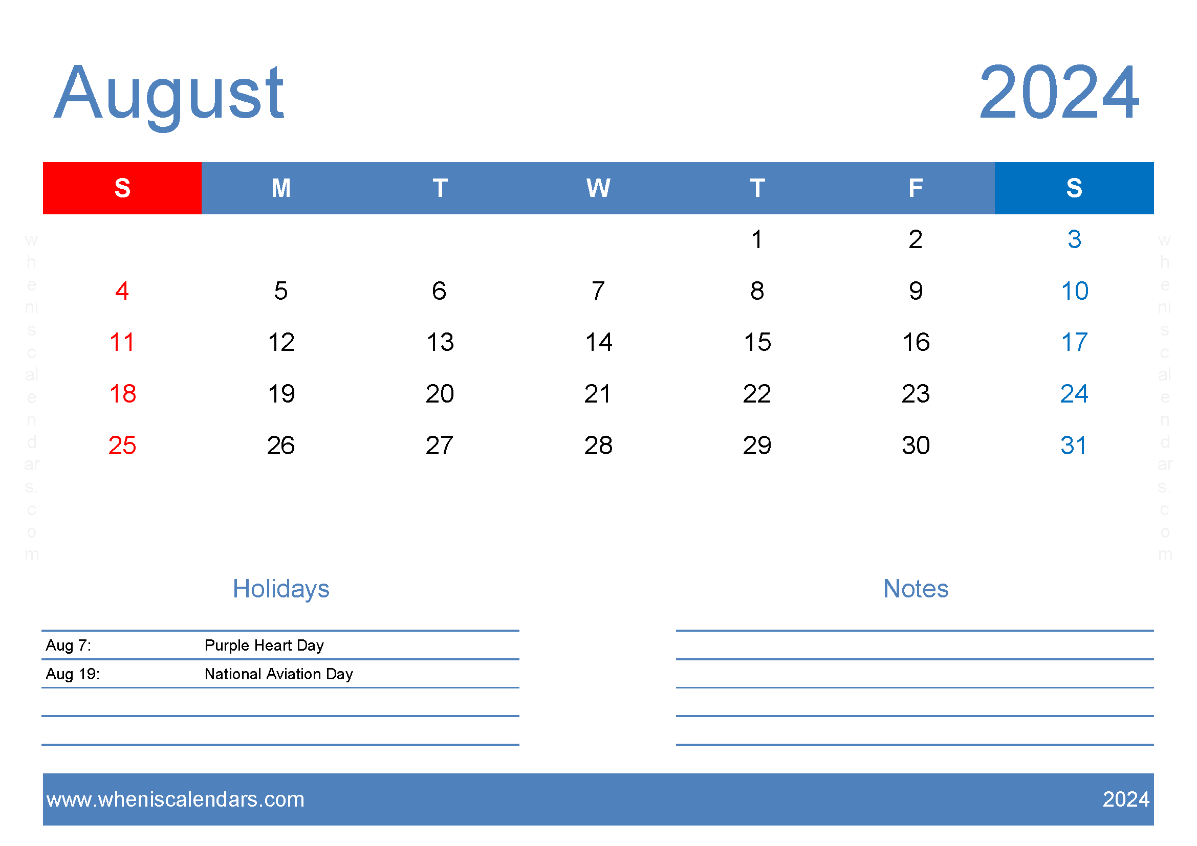 Aug Blank Calendar 2024 Monthly Calendar