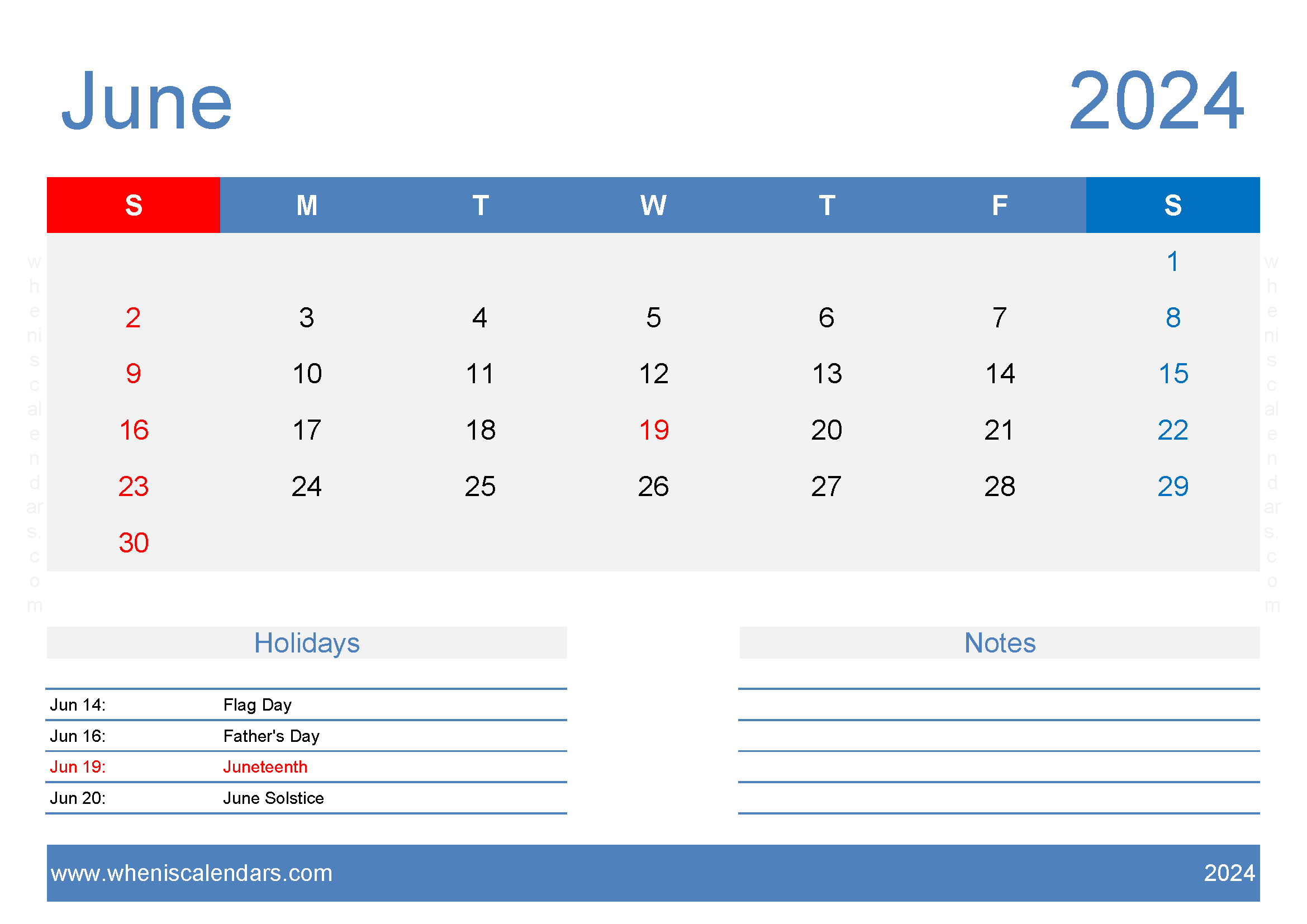 Free Blank June Calendar 2024 Monthly Calendar
