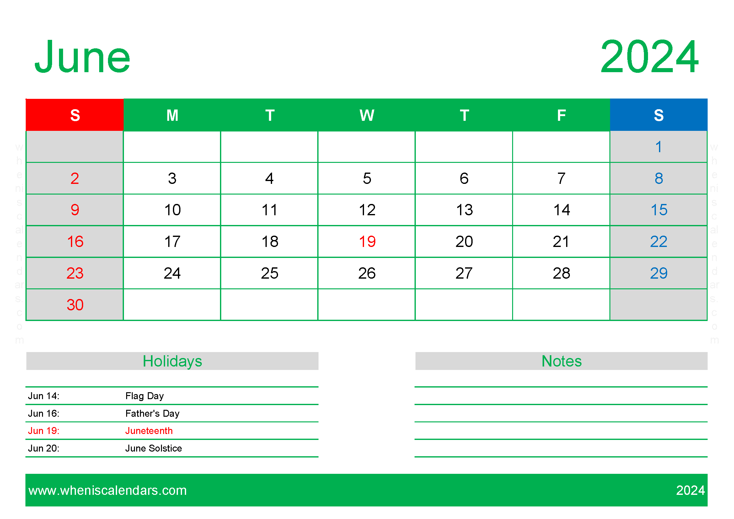 June Blank 2024 Calendar Monthly Calendar