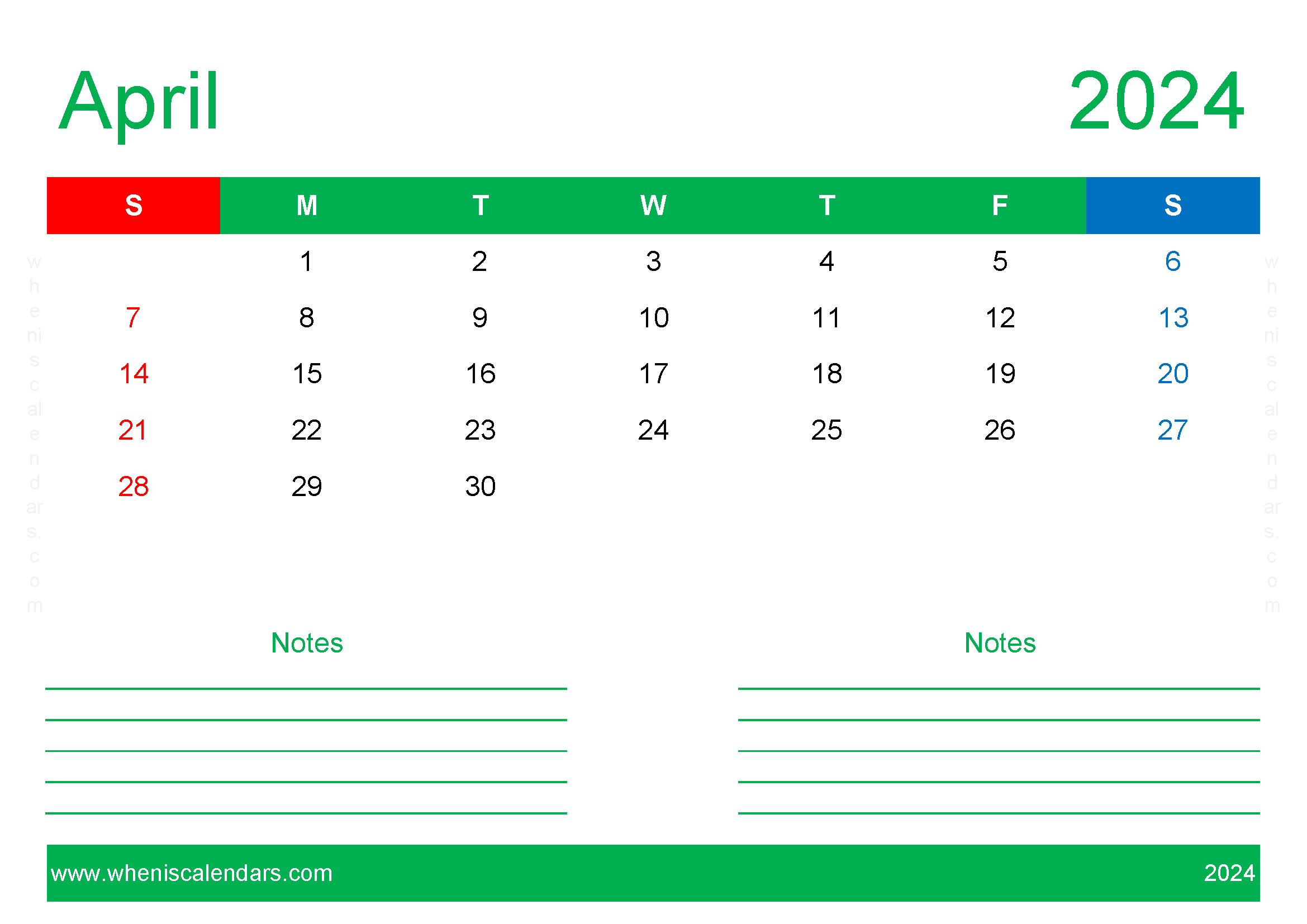 print April Calendar 2024 Monthly Calendar