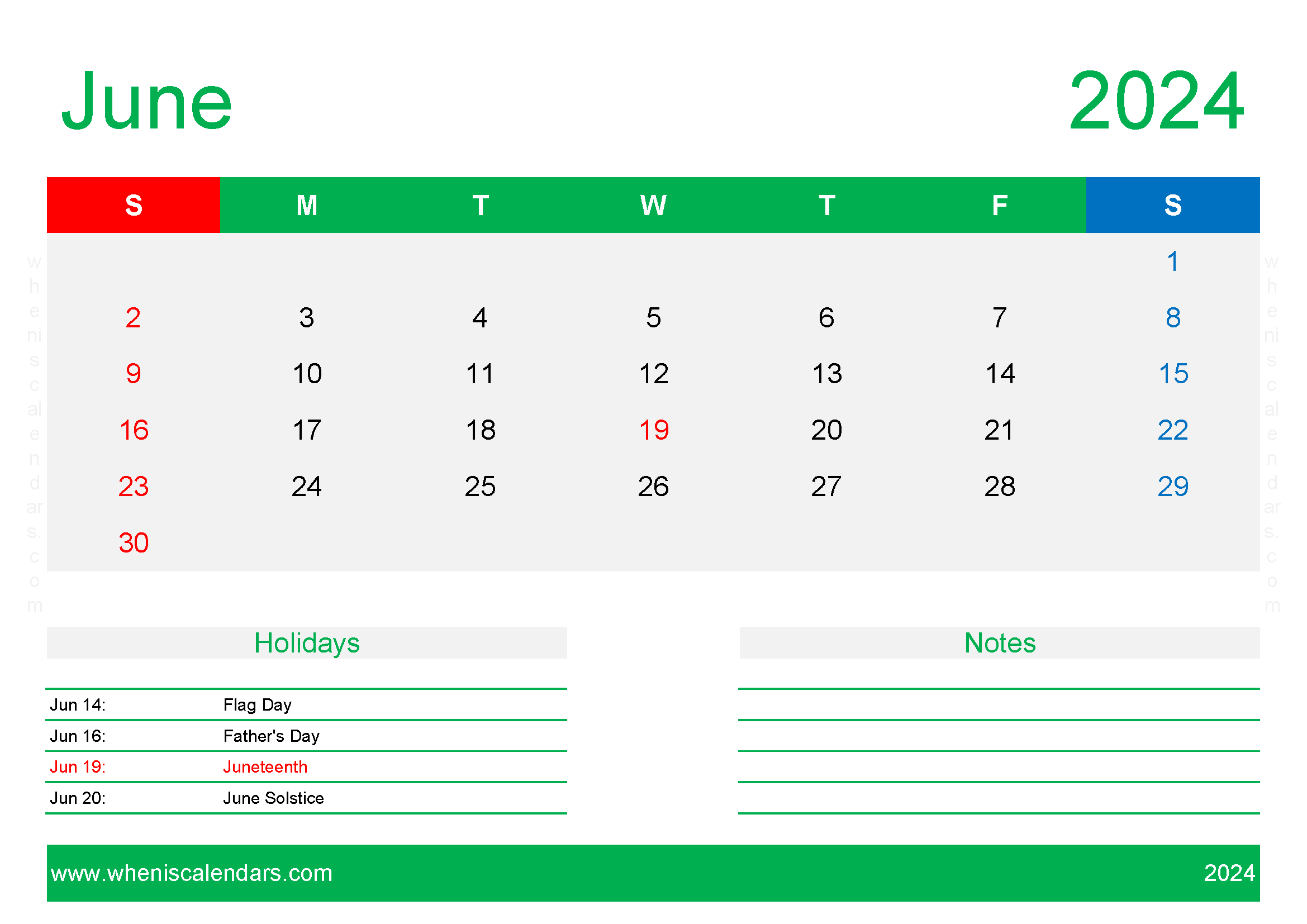 Blank June Calendar Template 2024 Monthly Calendar