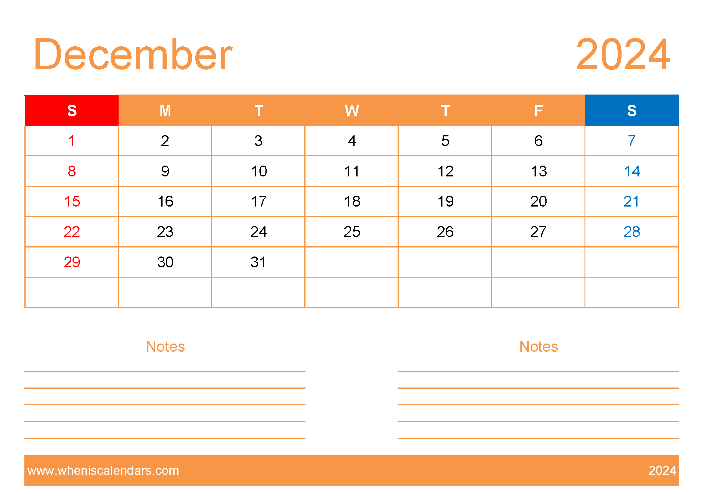 Free Printable Calendar com December 2024 Monthly Calendar