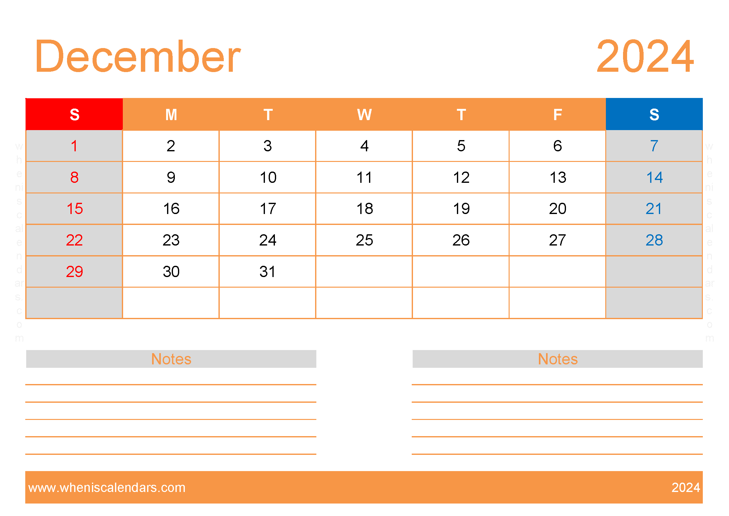 December 2024 Blank Calendar Template Monthly Calendar