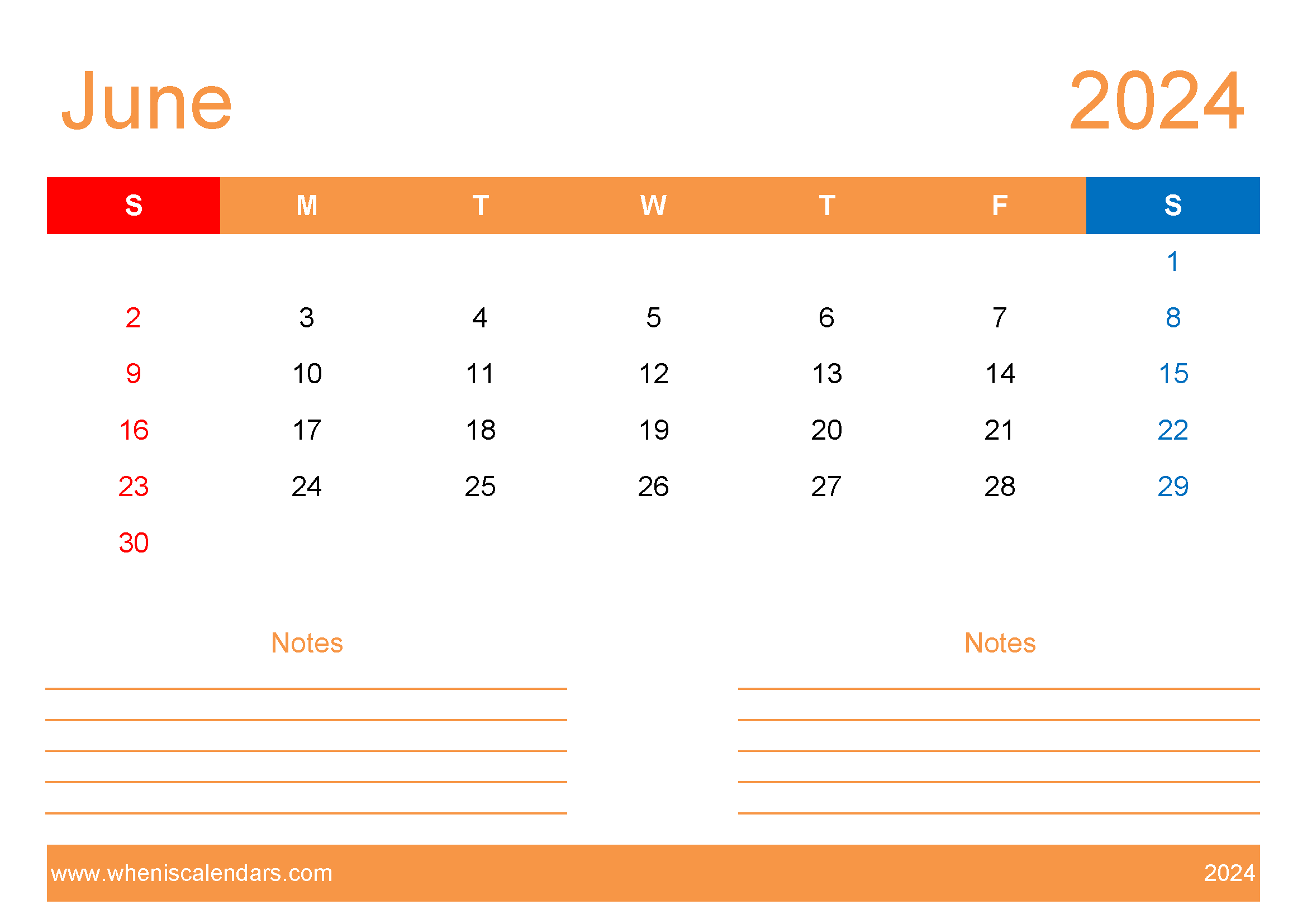 June 2024 Calendar editable Free Monthly Calendar