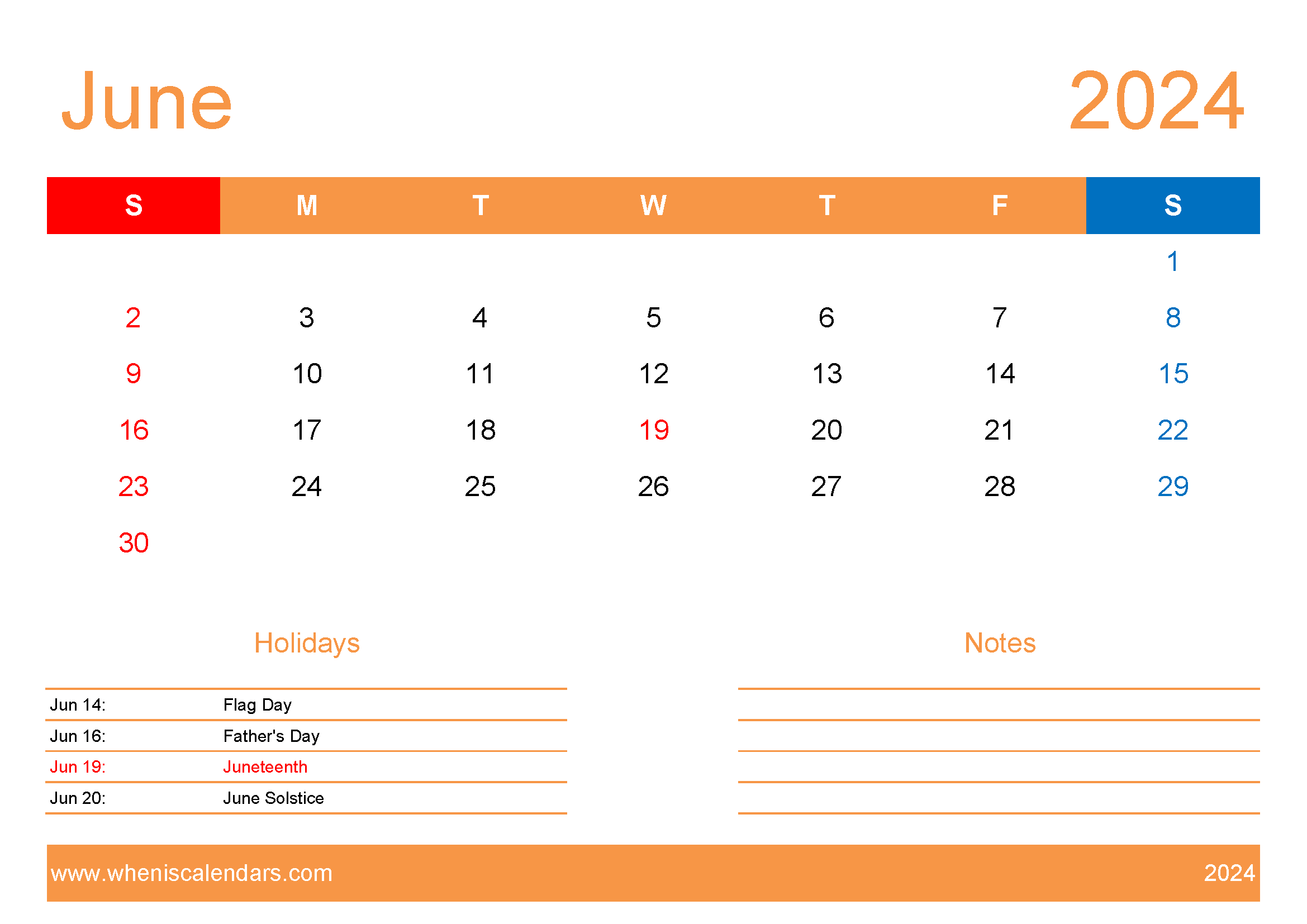 June 2024 vertical Calendar Printable Monthly Calendar