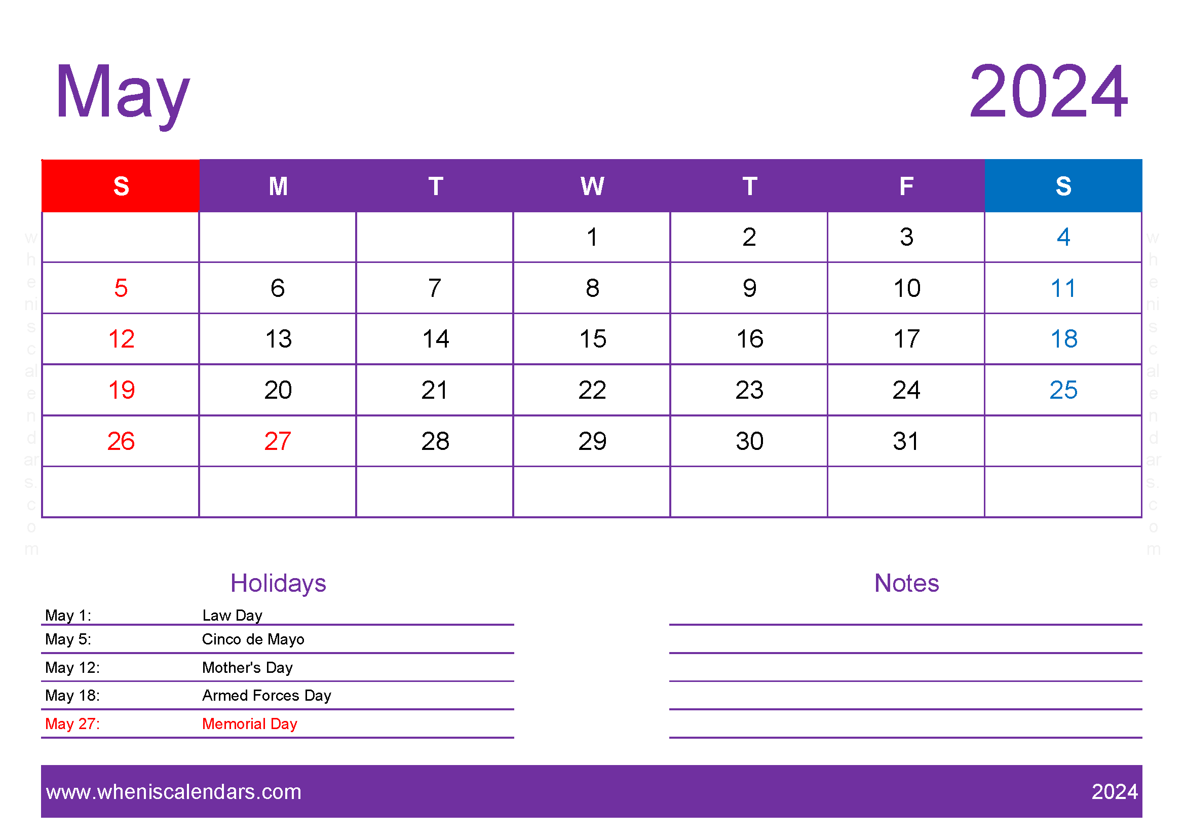 May 2024 Blank Calendar pages Monthly Calendar