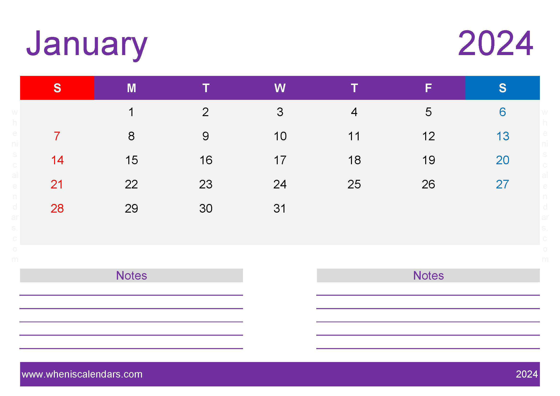 Free Printable Calendar 2024 January Monthly Calendar
