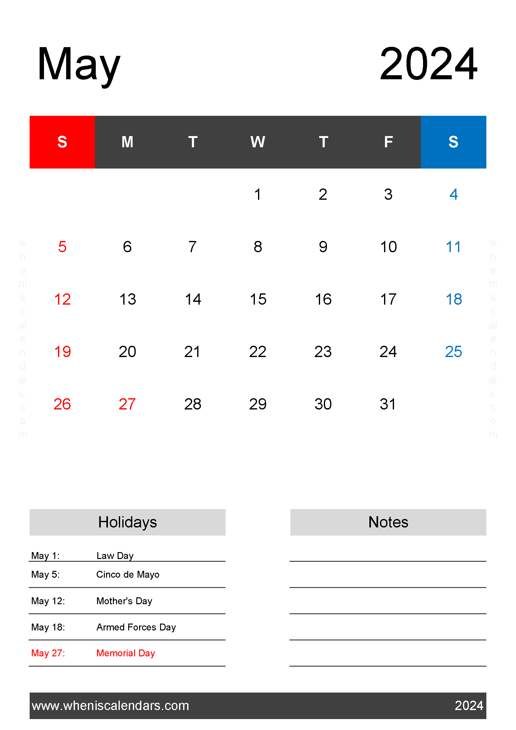May 2024 Calendar Printable pdf Free Monthly Calendar