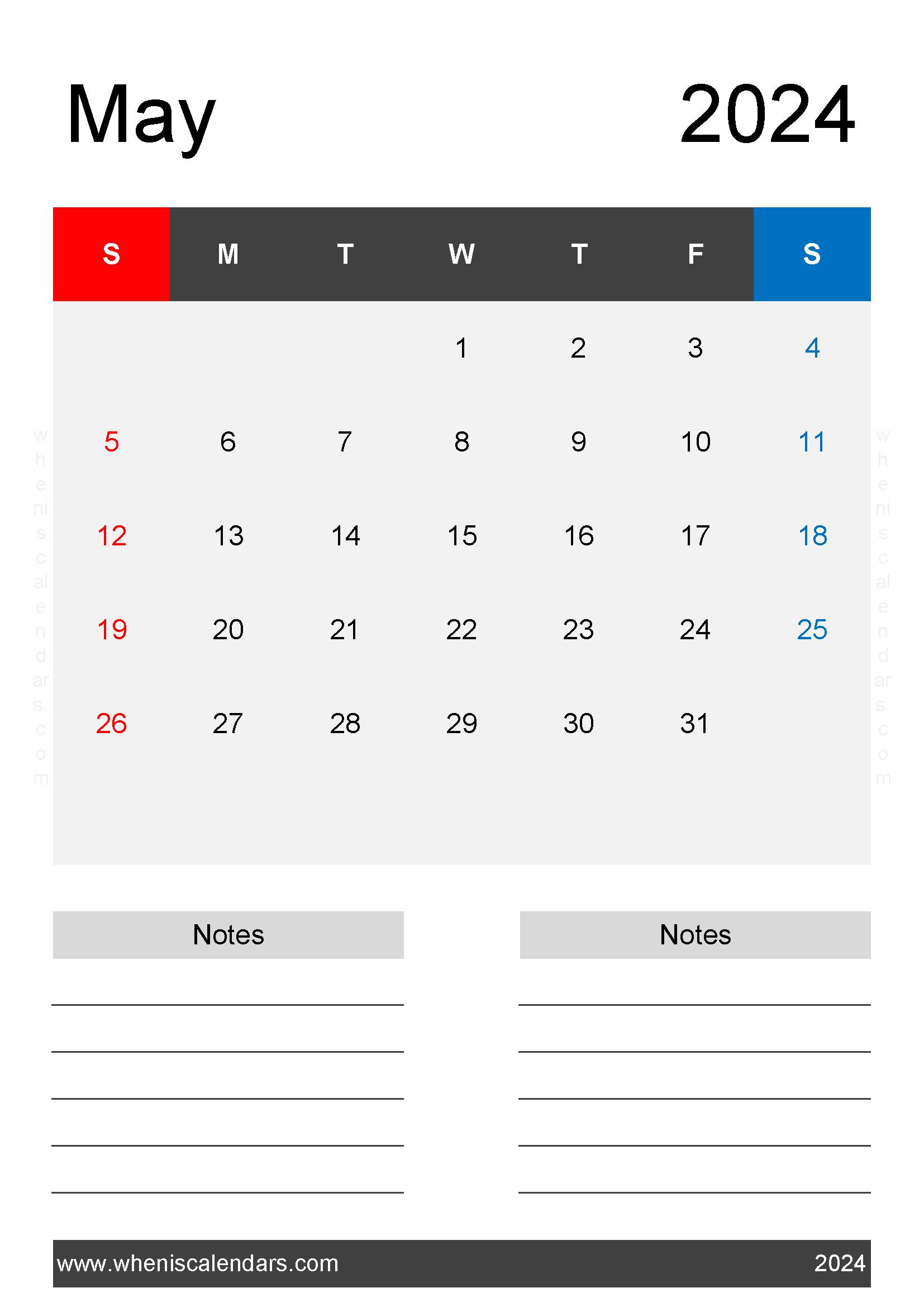 Free May Calendar Template 2024 Monthly Calendar
