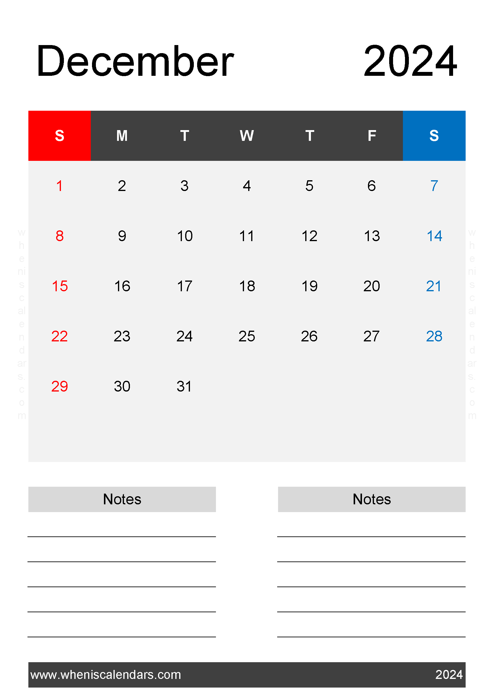 Free December Calendar Template 2024 Monthly Calendar