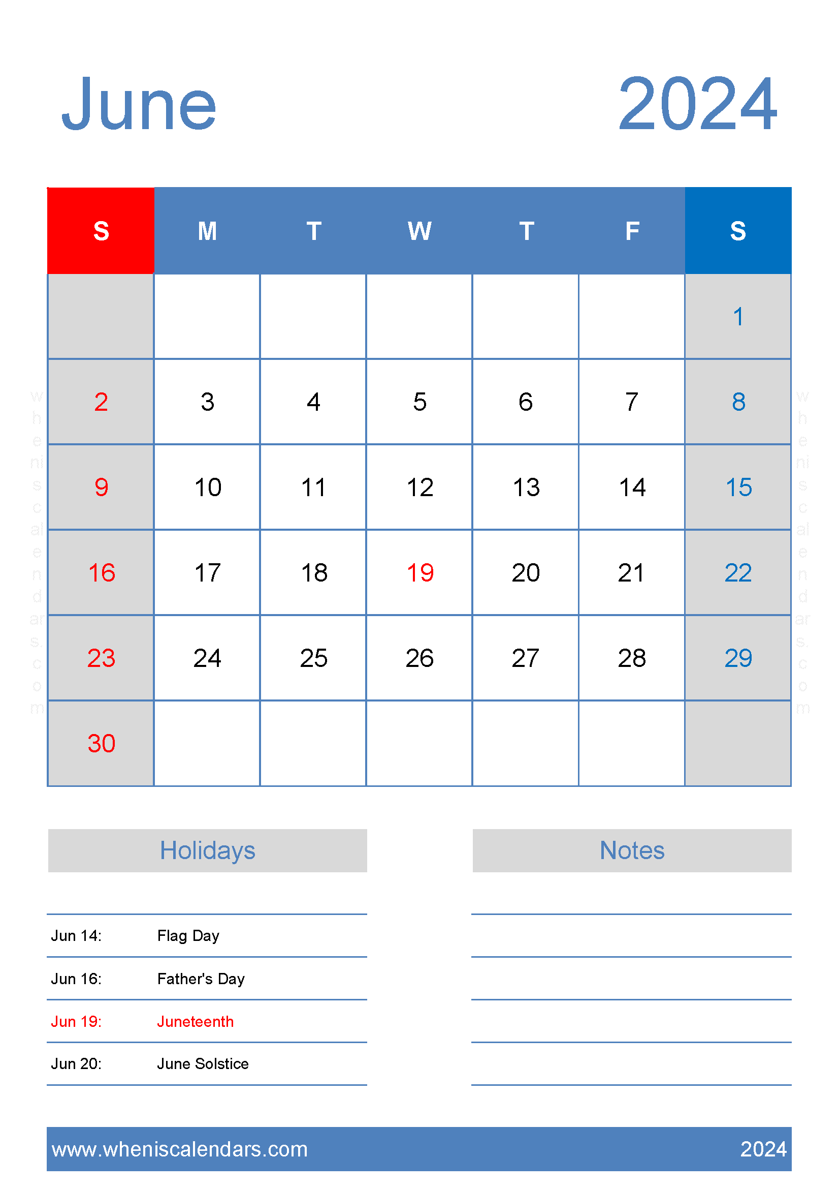 Printable June 2024 Calendar cute Monthly Calendar