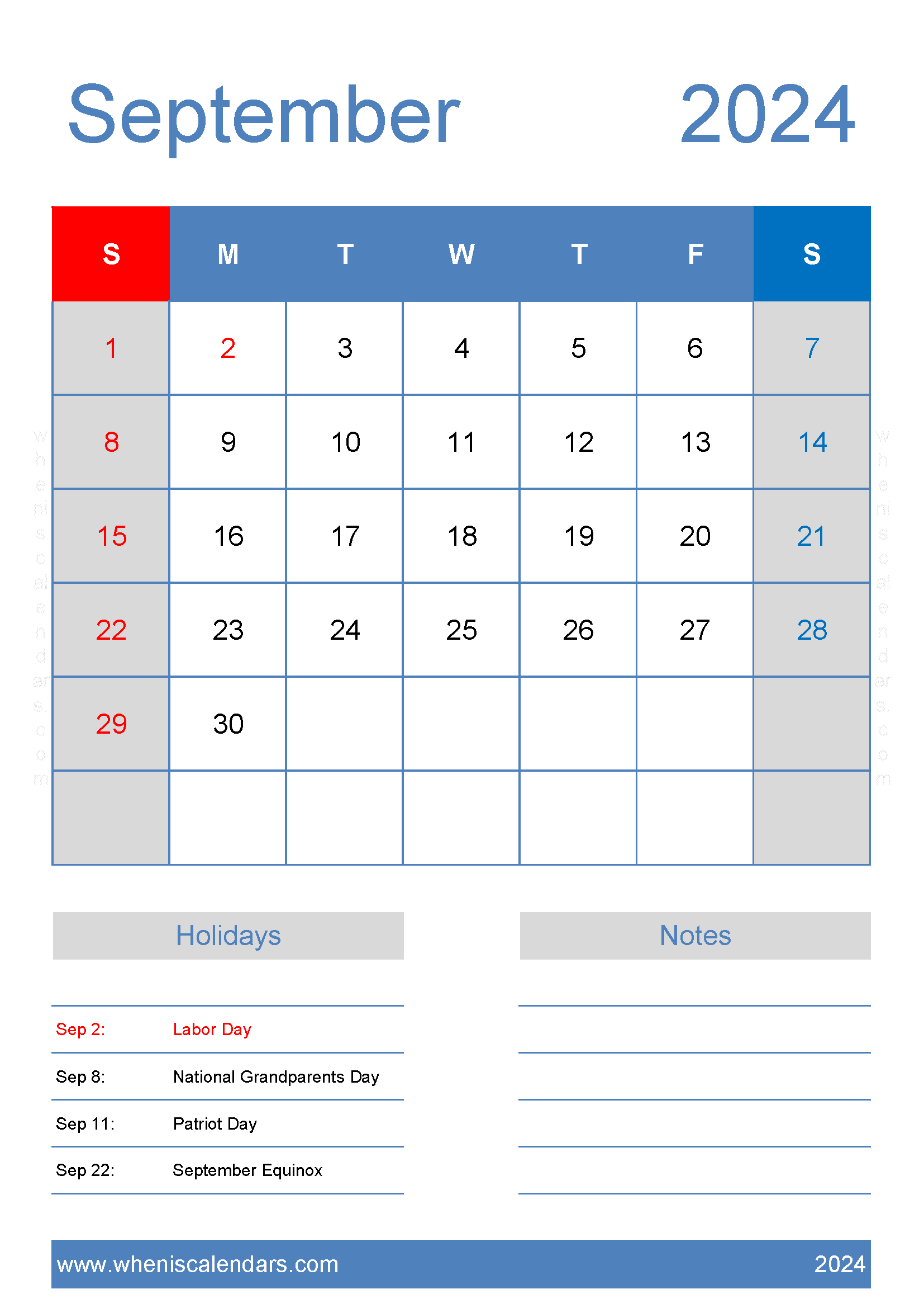 Printable September 2024 Calendar cute Monthly Calendar