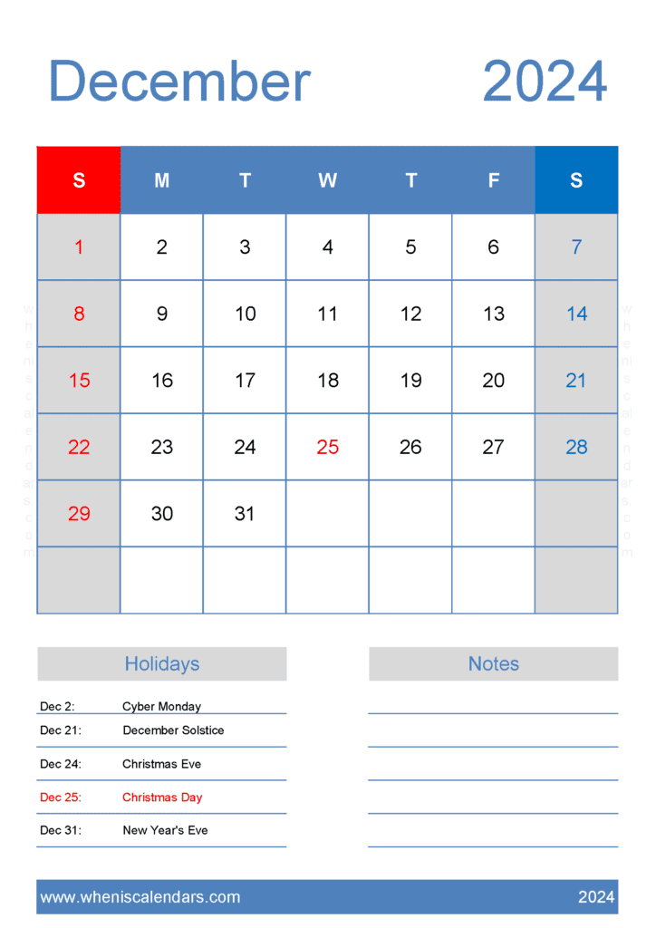 Free Calendar Dec 2024 Printable Monthly Calendar