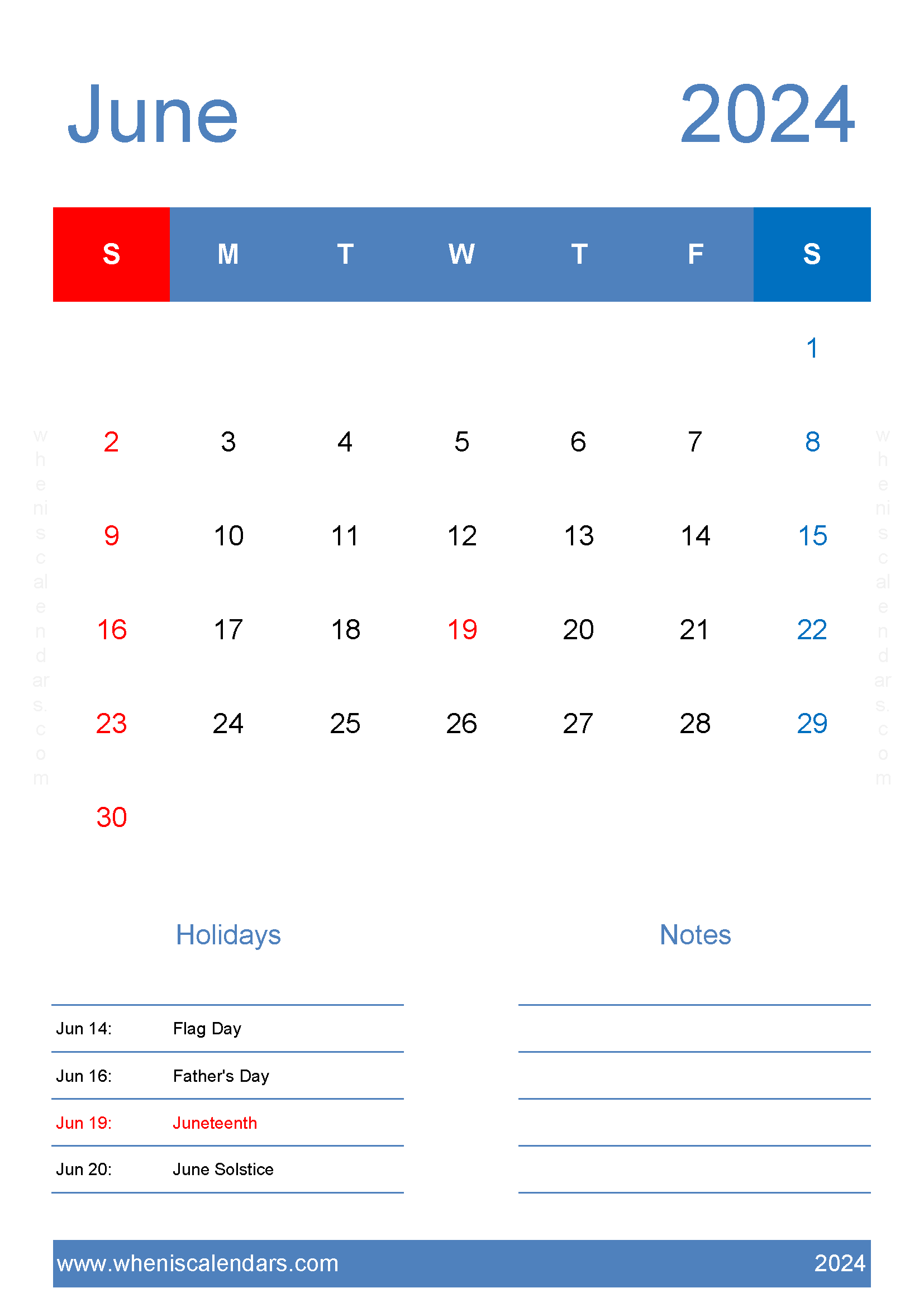 June 2024 Calendar editable Template Monthly Calendar