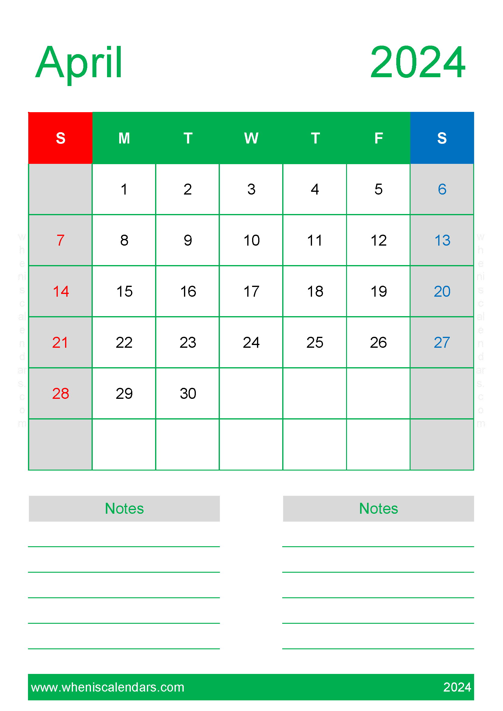 April 2024 Printable Calendars Monthly Calendar