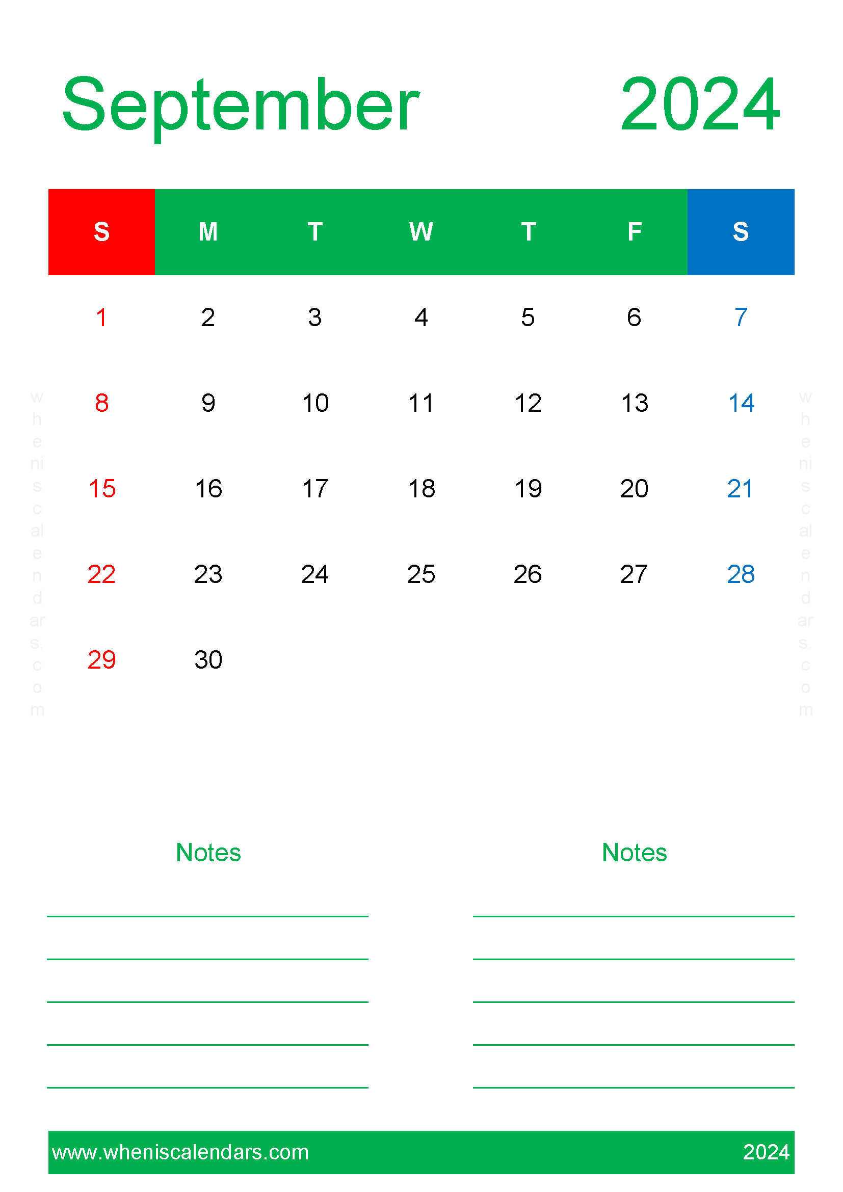 2024 September Free Printable Calendar Monthly Calendar