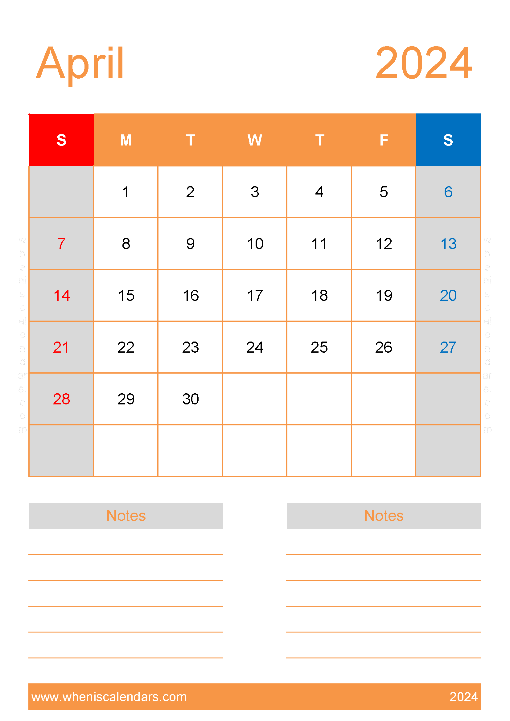 Free Printable Blank April 2024 Calendar Monthly Calendar