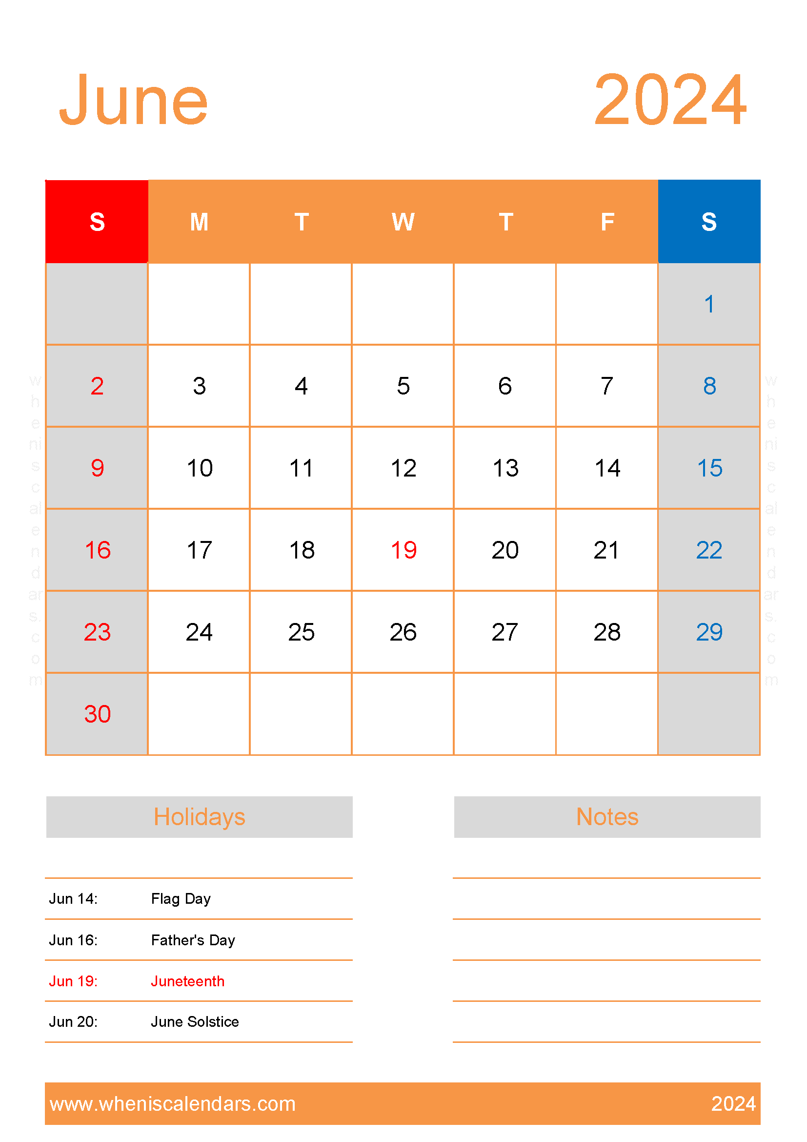 Calendar June 2024 Template Monthly Calendar