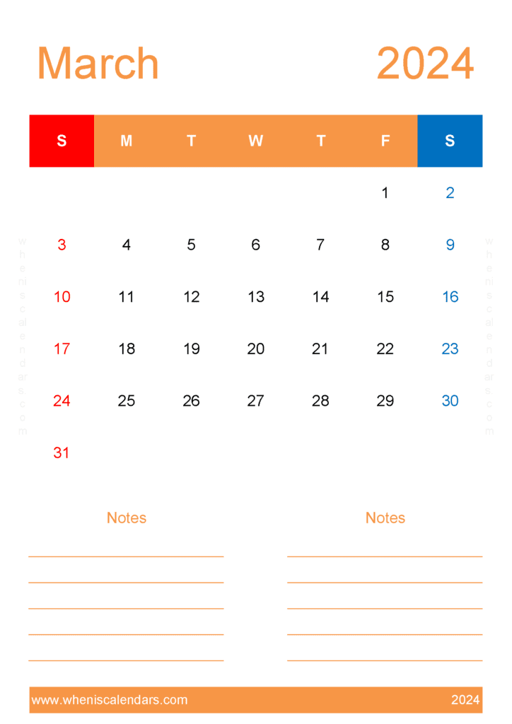 Printable March 2024 Calendar Free Monthly Calendar