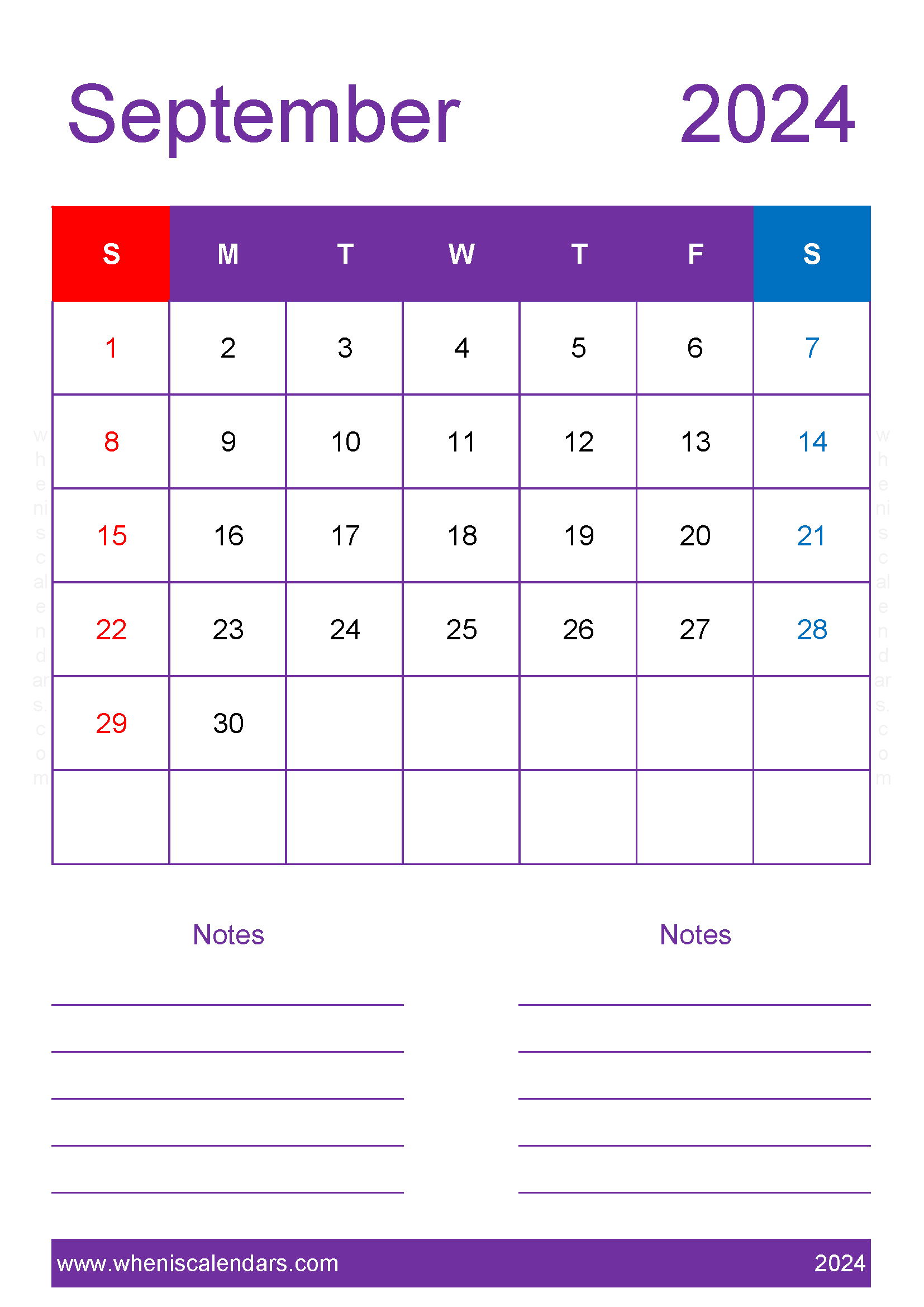 September 2024 Calendar with bank Holidays Monthly Calendar