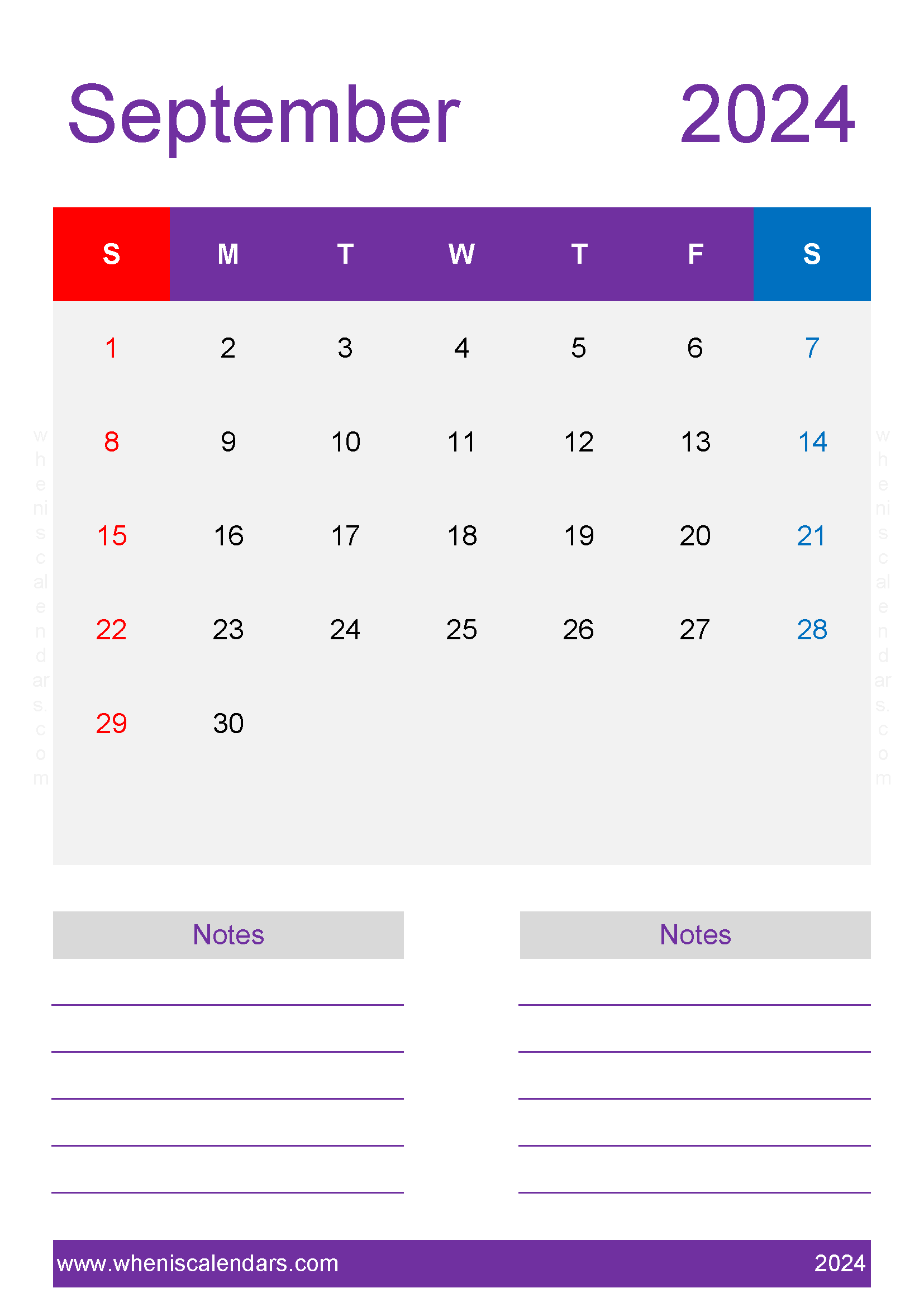 September monthly Calendar 2024 Printable Monthly Calendar