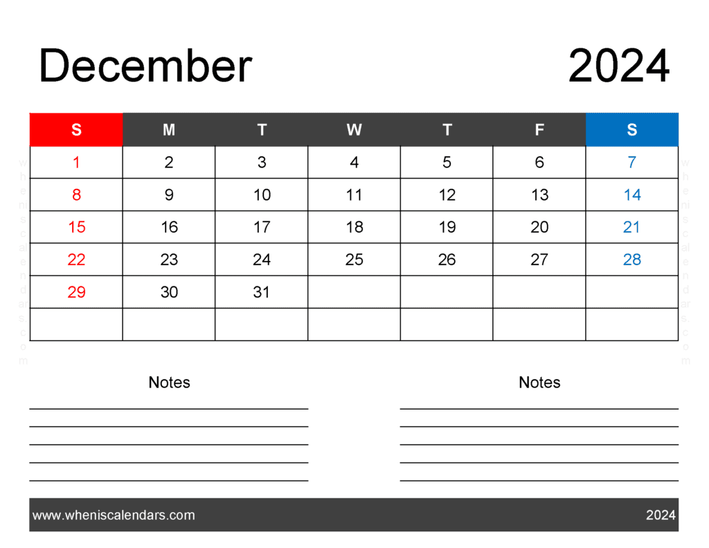 world Holidays in December 2024 Monthly Calendar