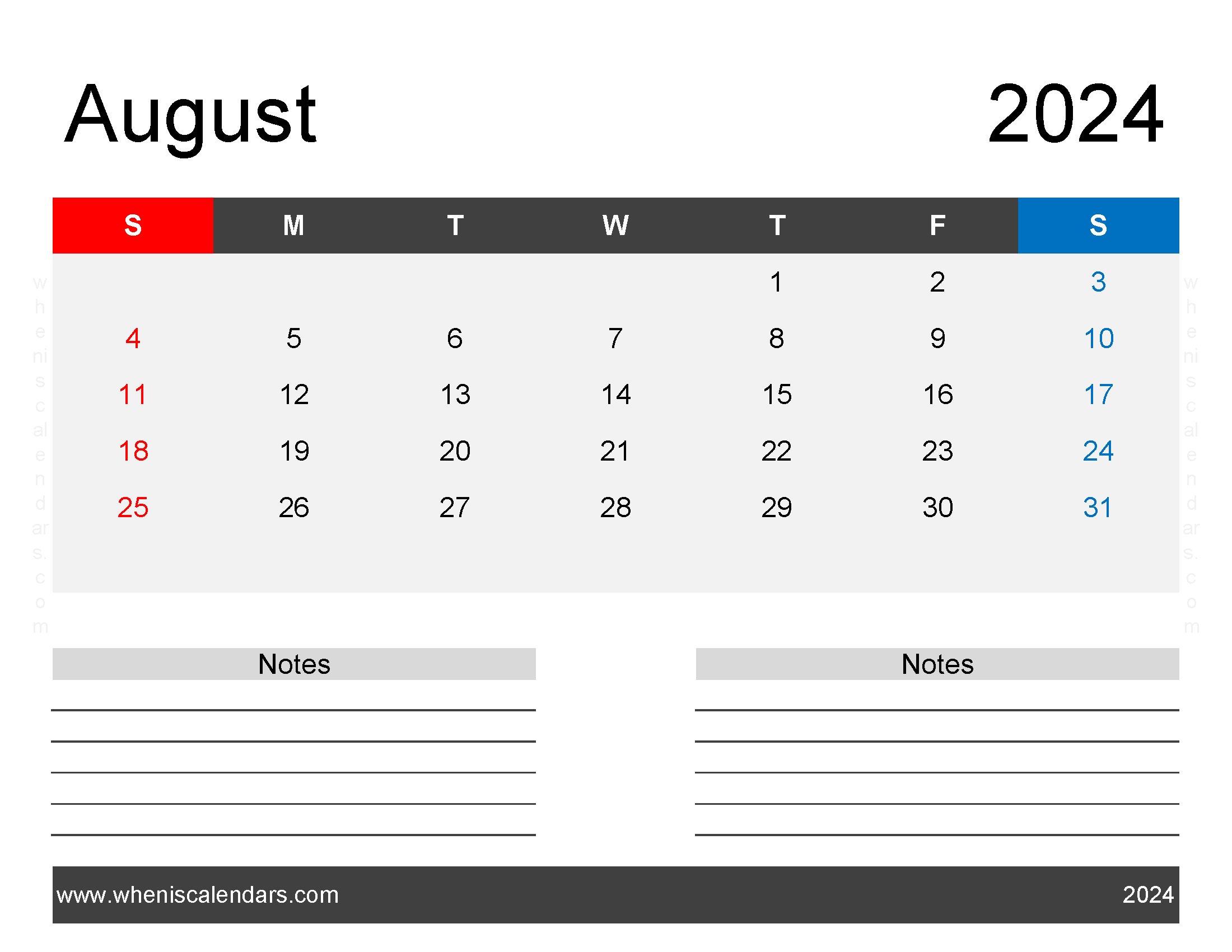 August 2024 Printable Free Calendar Monthly Calendar