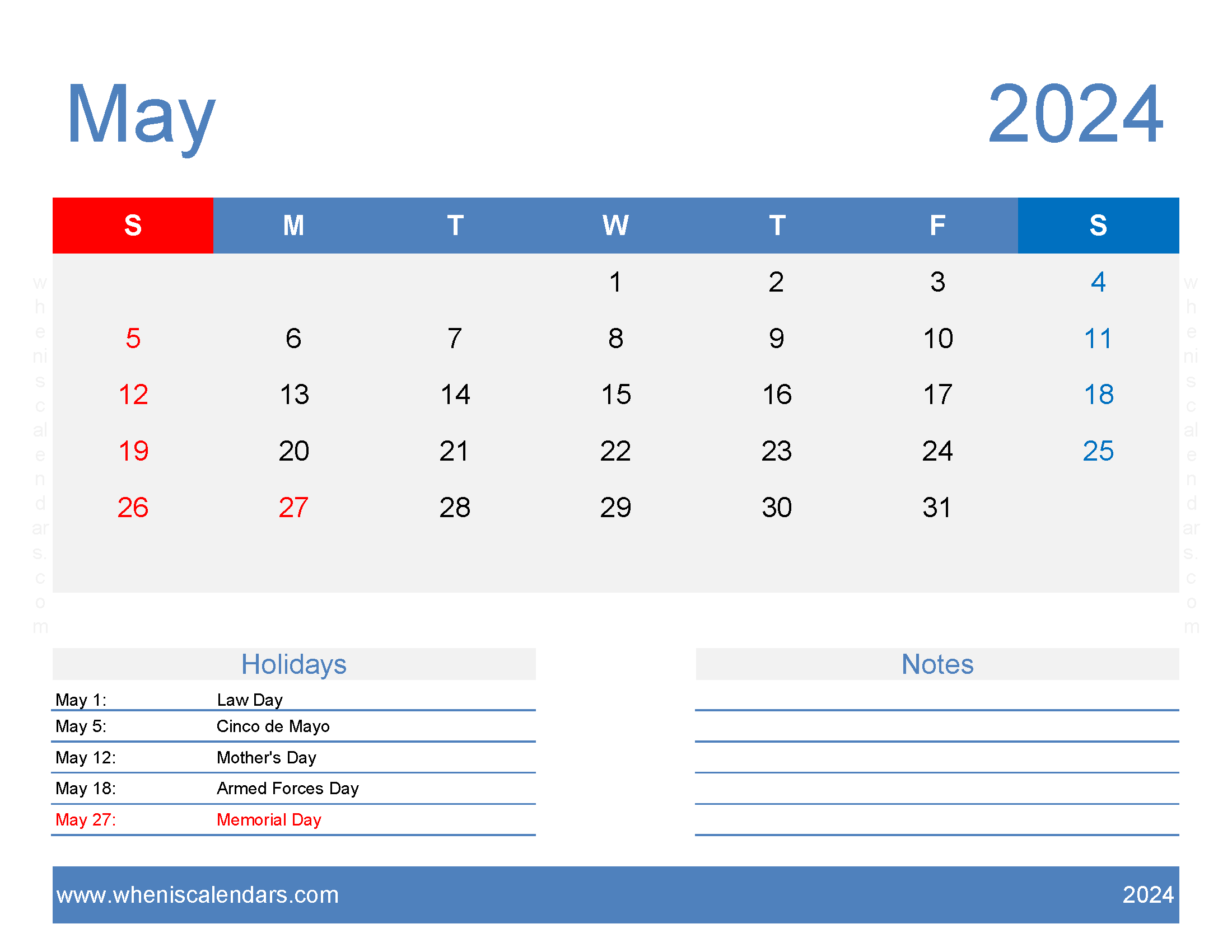 Blank May Calendar Template 2024 Monthly Calendar