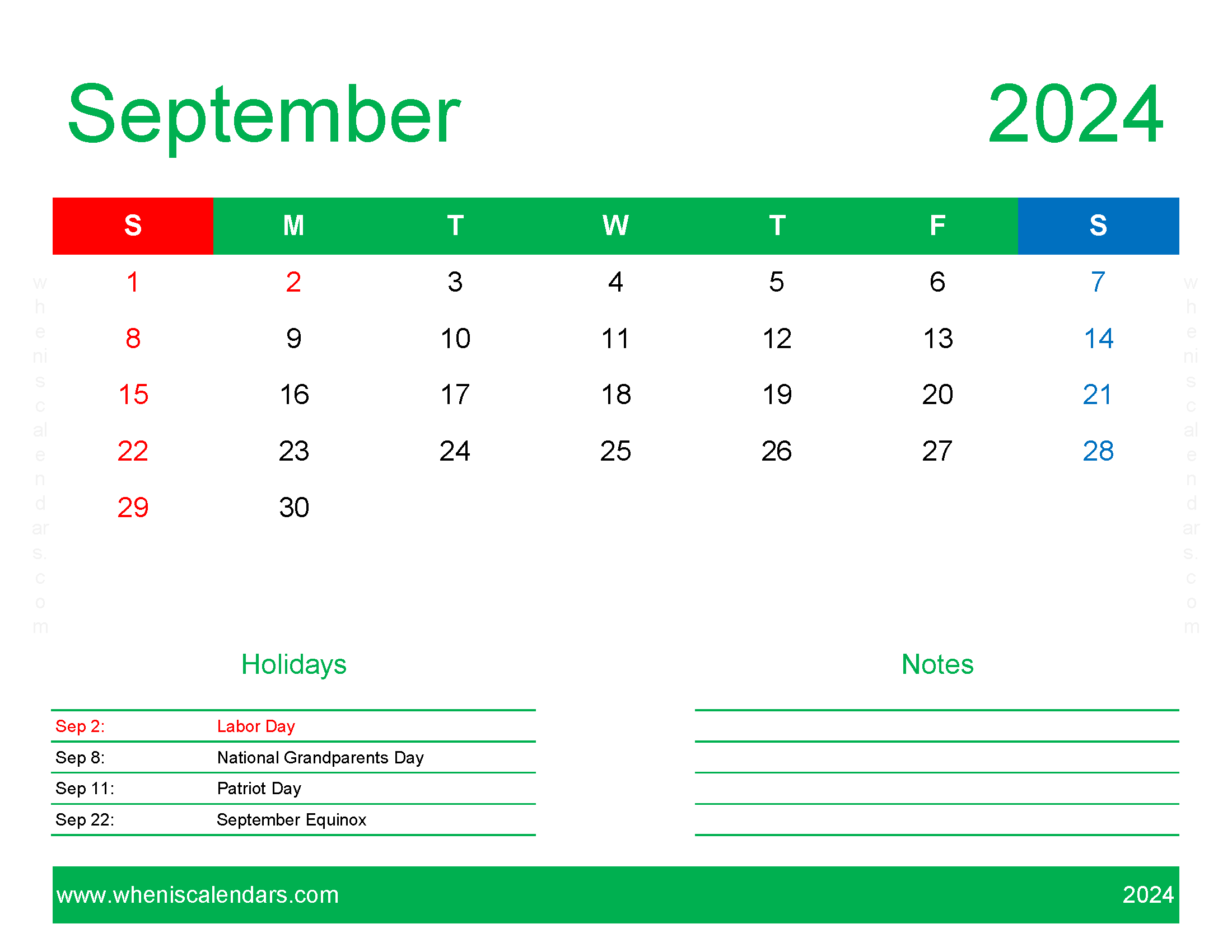 Free Printable September 2024 Calendar pdf Monthly Calendar