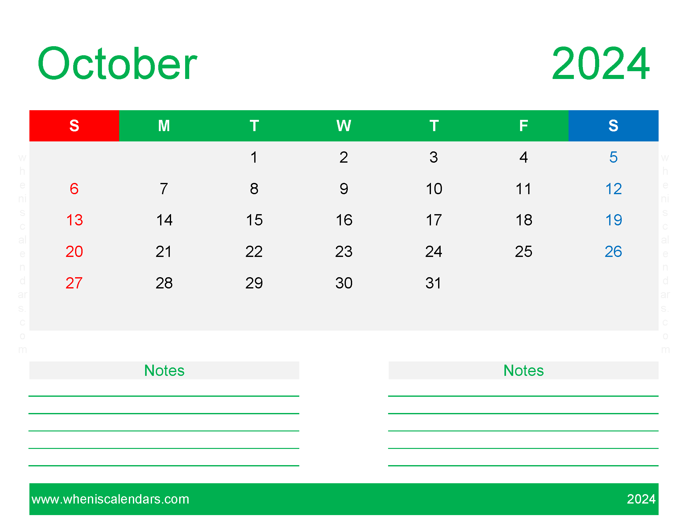Free Printable Calendar October 2024 Monthly Calendar