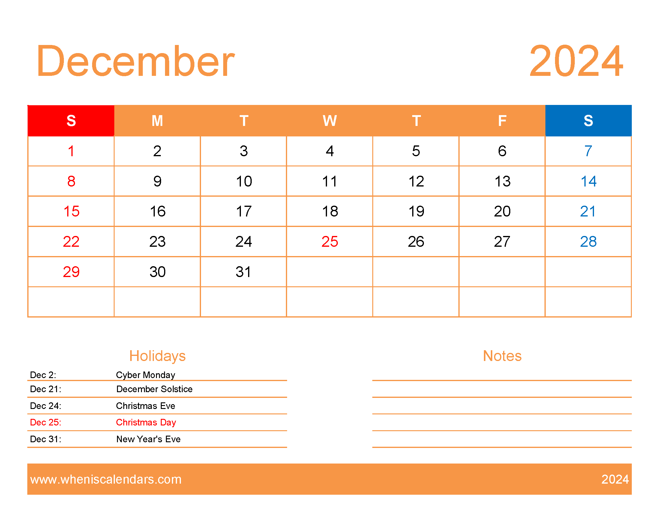 pdf Calendar December 2024 Monthly Calendar