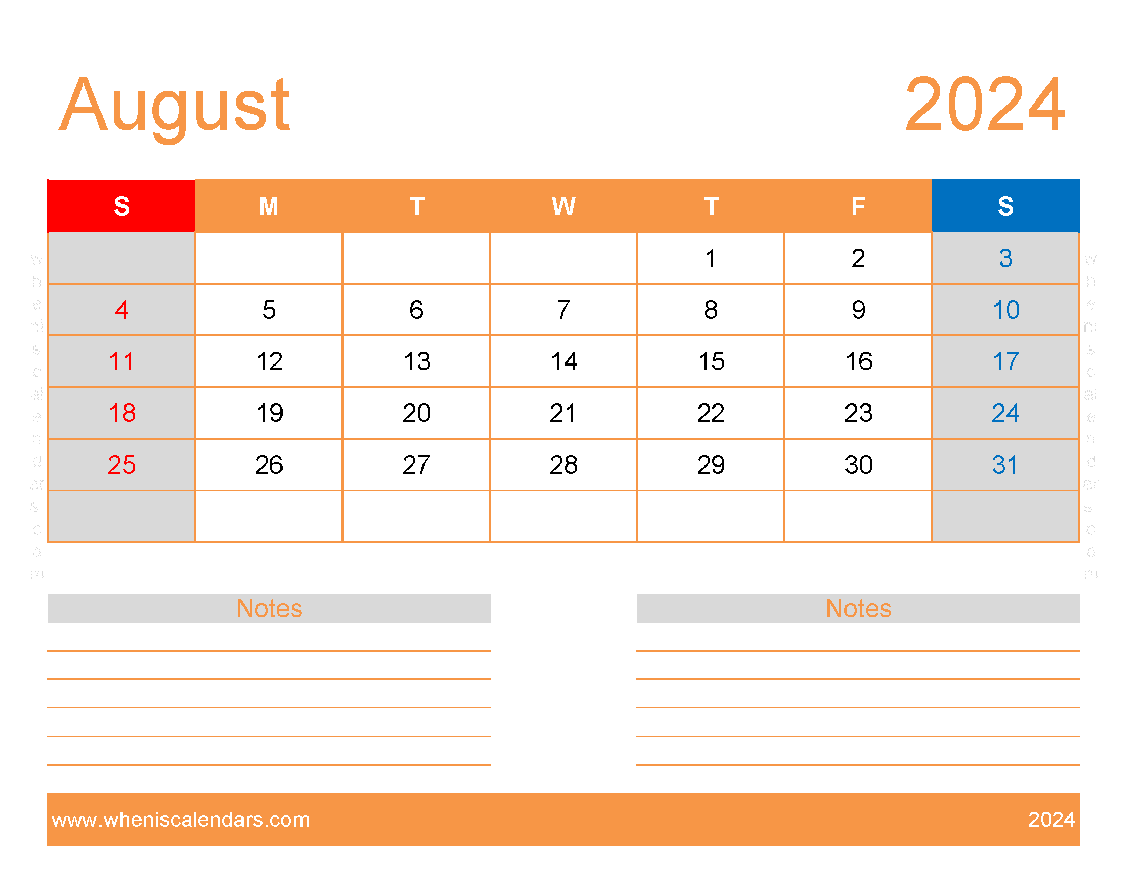 Free Printable monthly Calendar Aug 2024 Monthly Calendar
