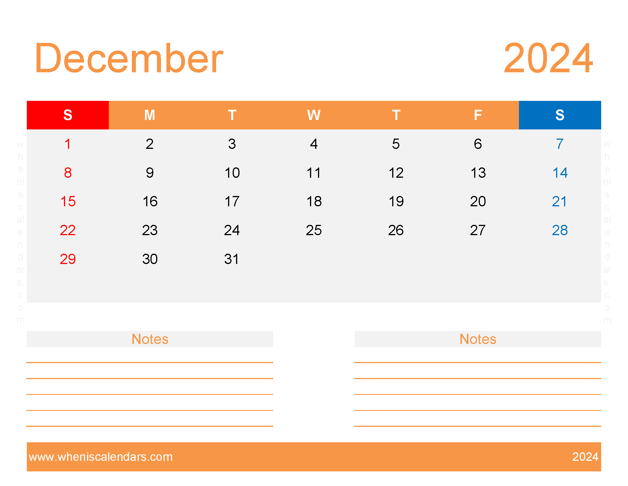 Blank December 2024 Calendar editable Monthly Calendar