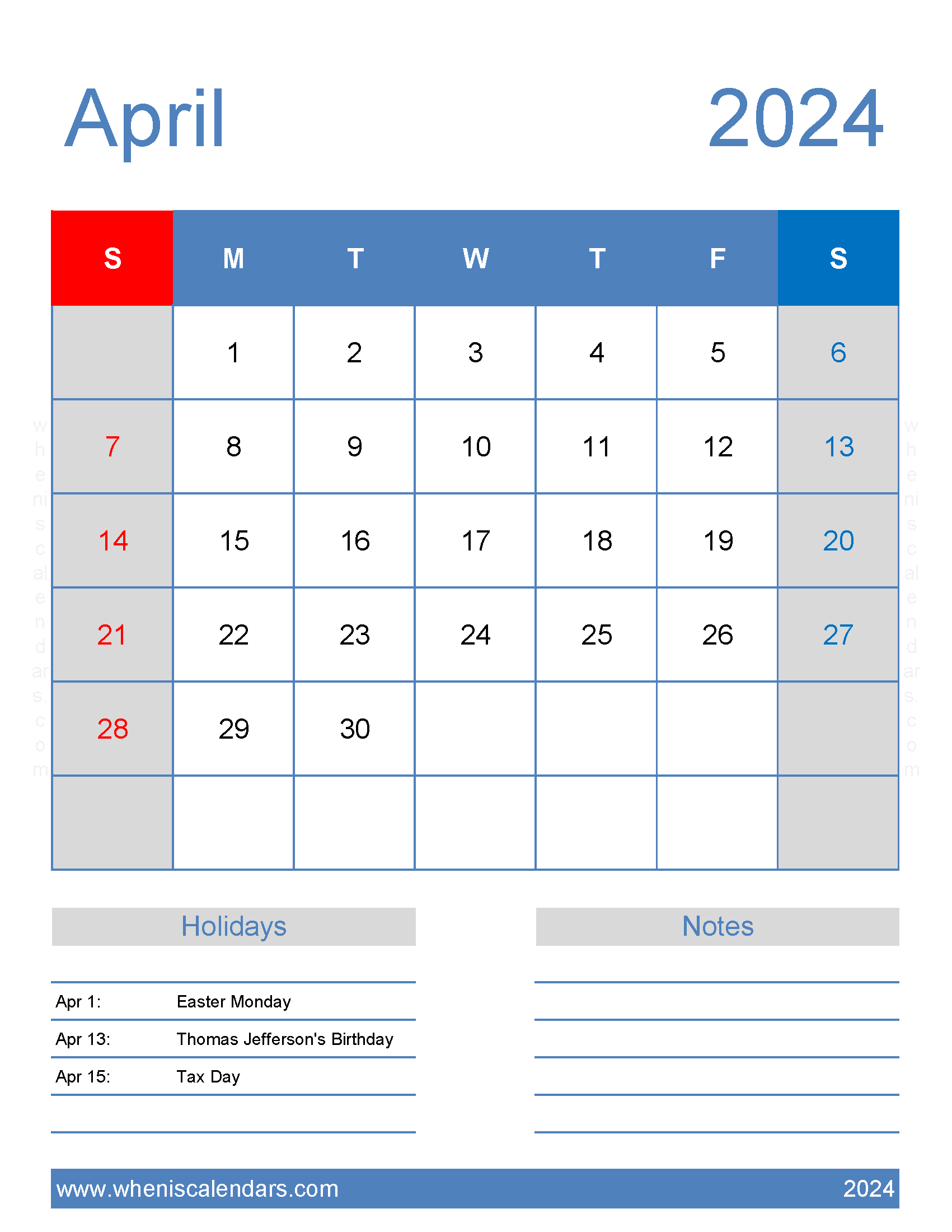excel Calendar April 2024 Monthly Calendar