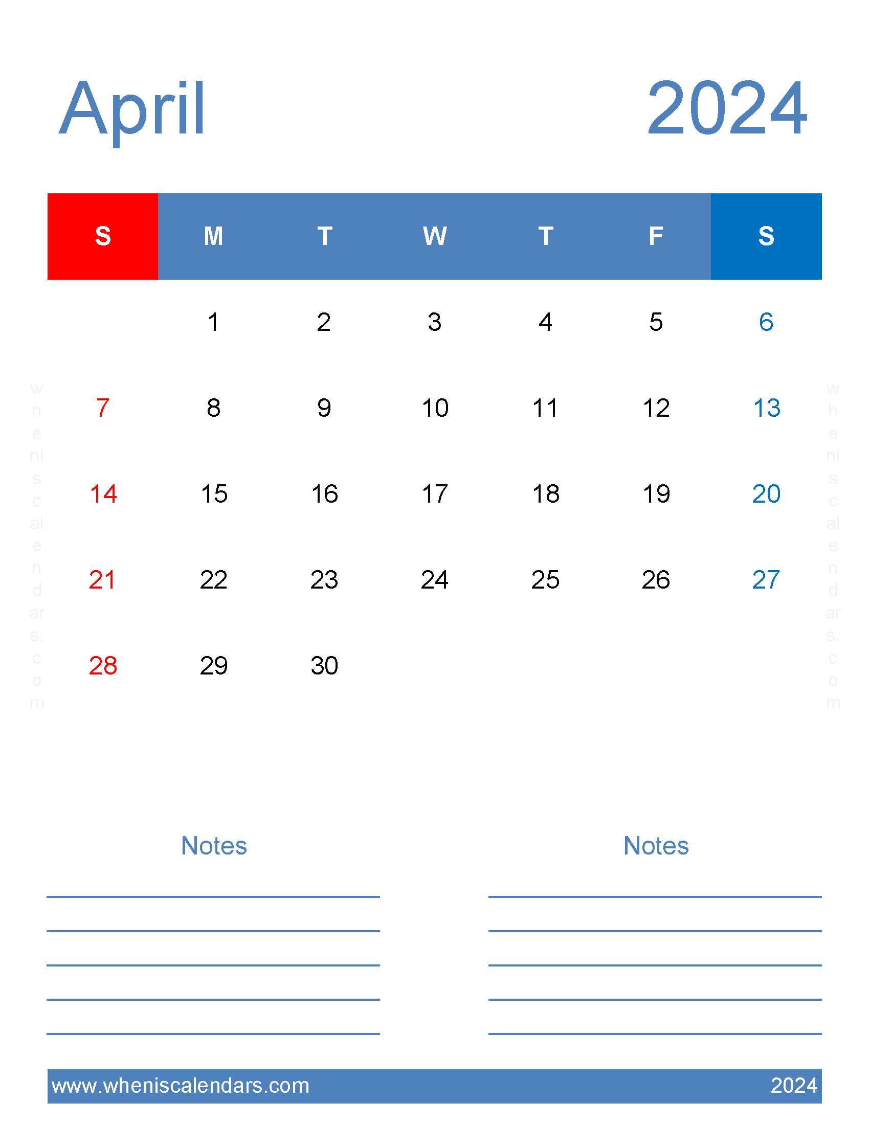 Apr 2024 editable Calendar Monthly Calendar