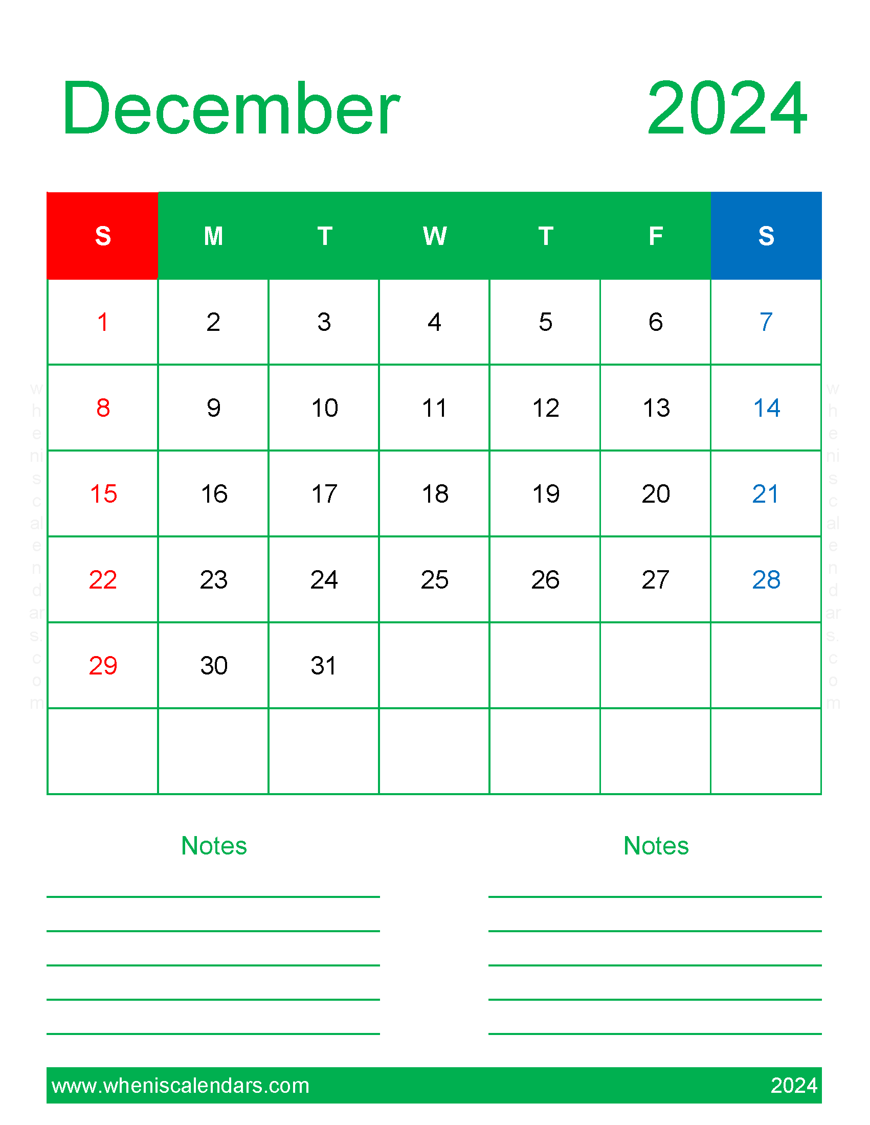 print Calendar 2024 December Monthly Calendar