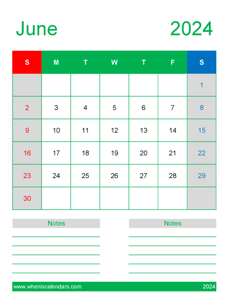 June 2024 Calendar Free Printable Calendar J64270