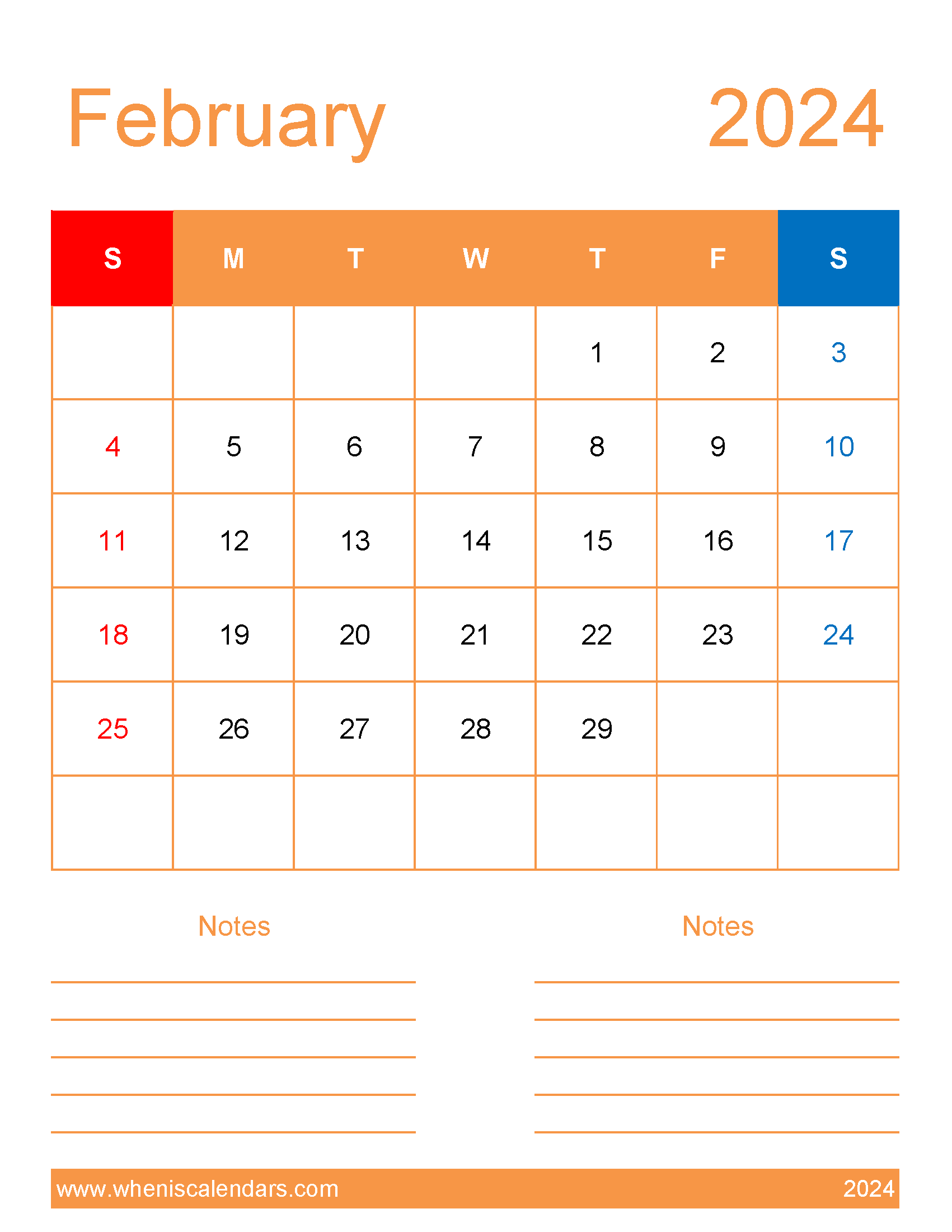 Free Printable Calendar February 2024 Monthly Calendar