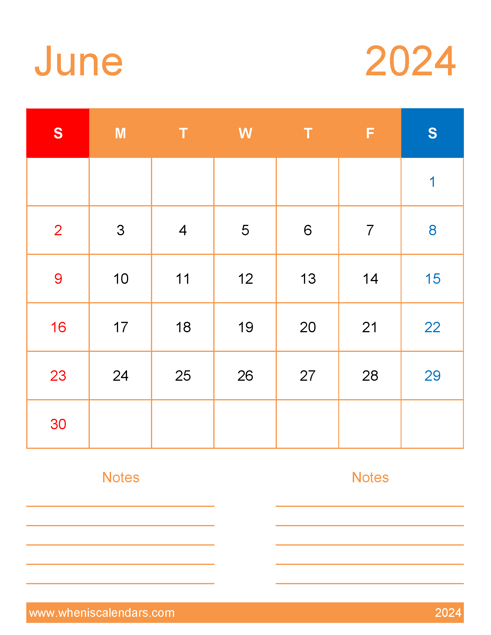 Free Printable Calendar June 2024 Monthly Calendar