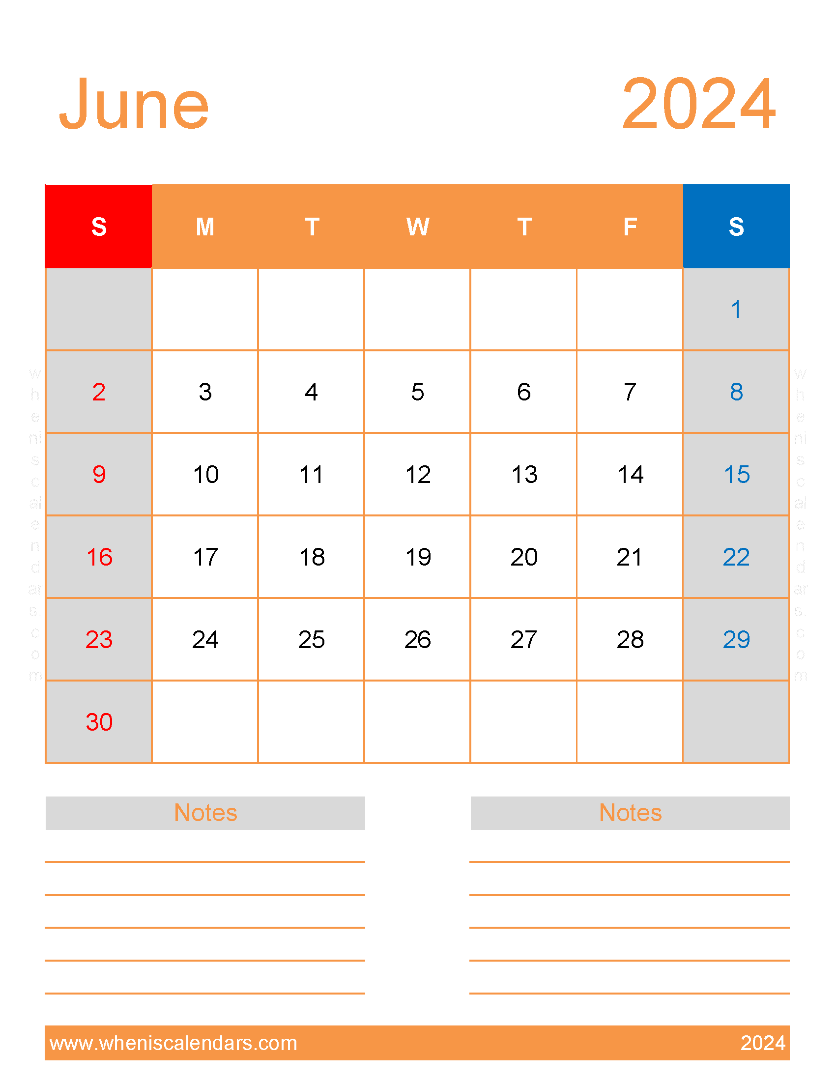 June planner 2024 Printable Monthly Calendar