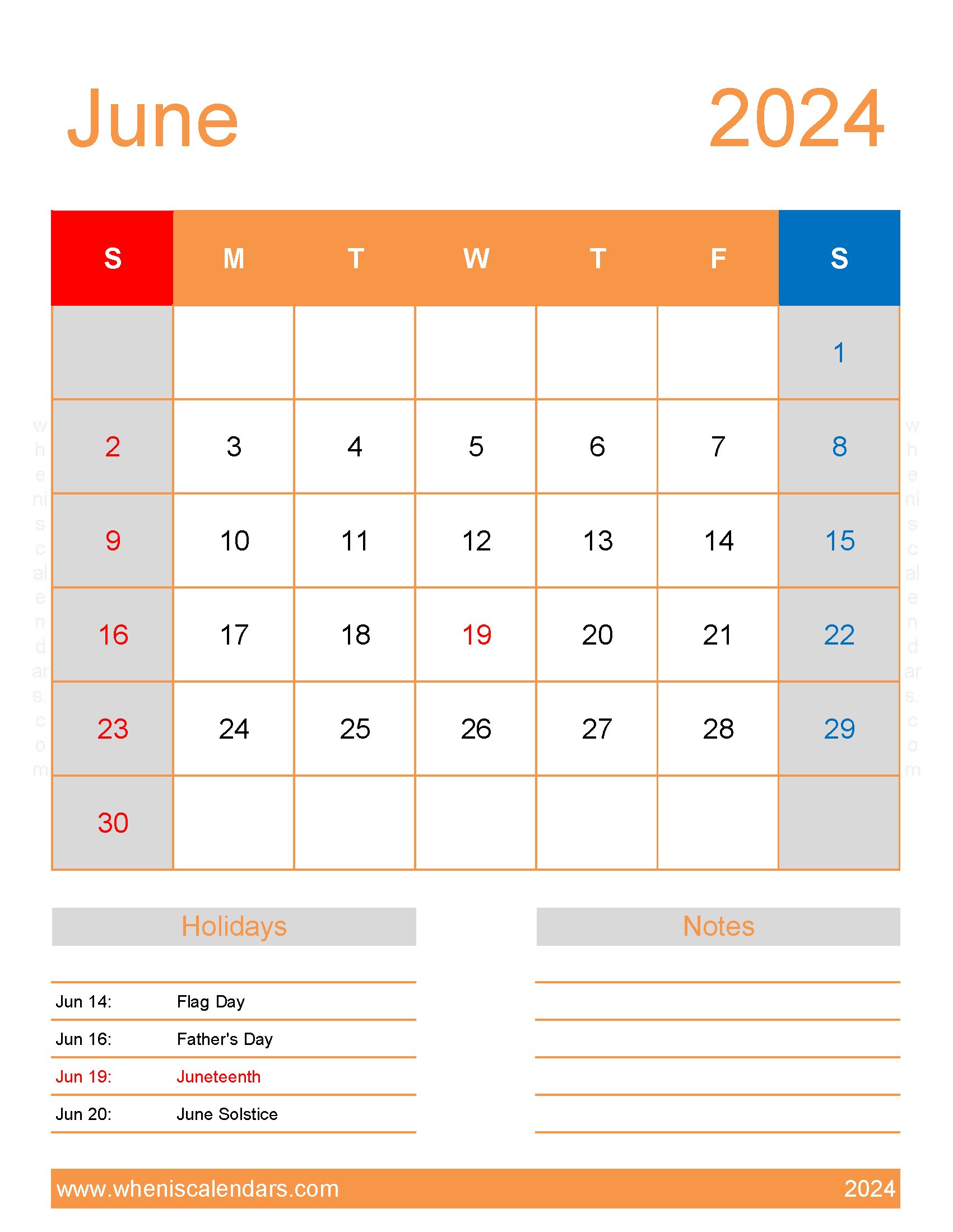 June 2024 Free Calendar Printable Monthly Calendar