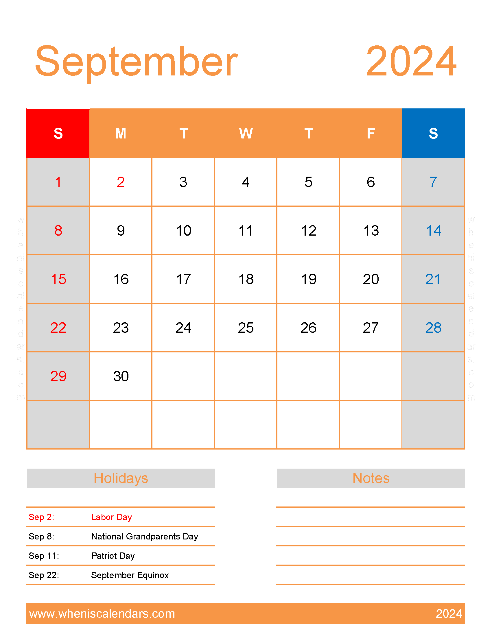 September 2024 Free Calendar Printable Monthly Calendar