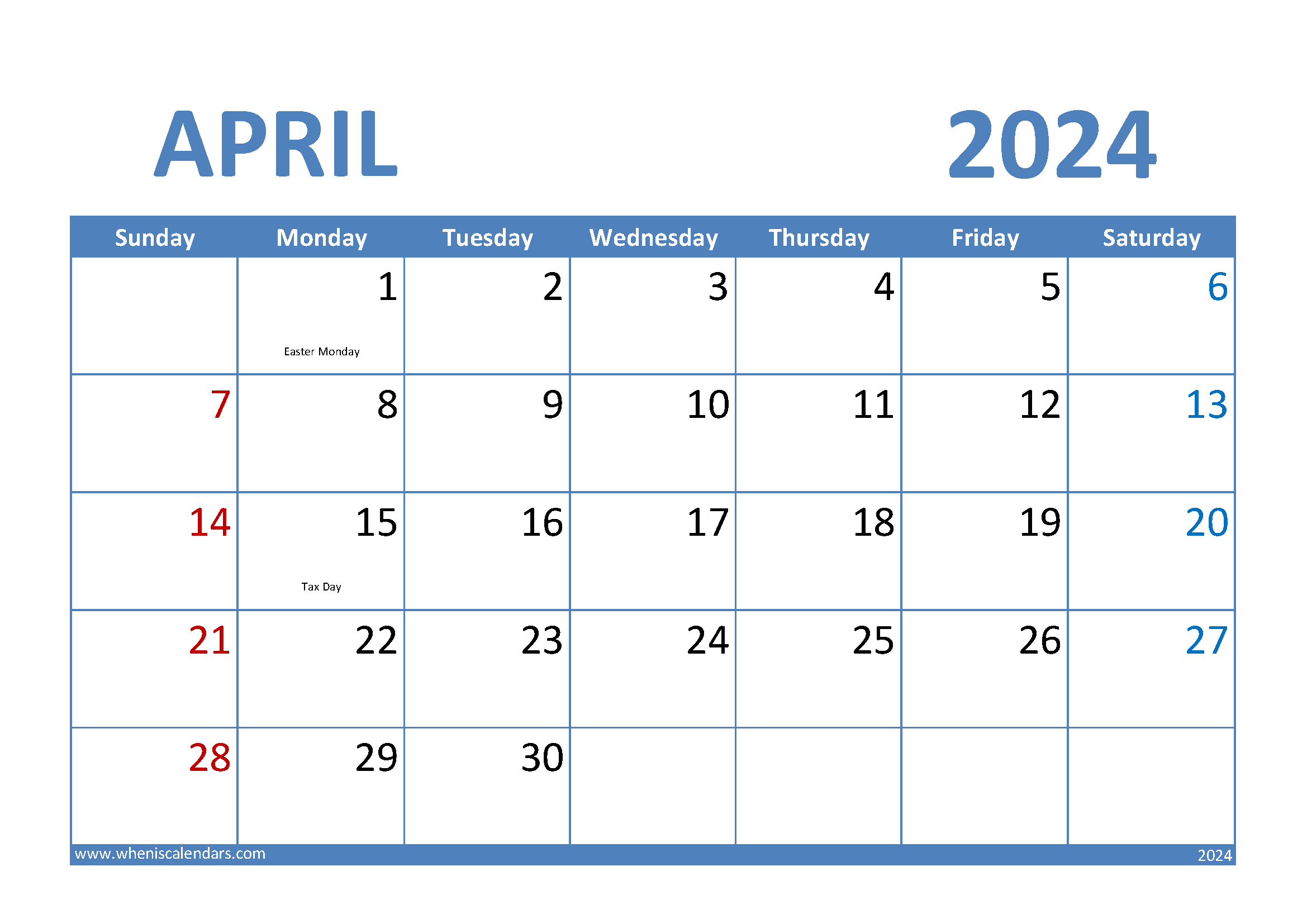 Blank Apr Calendar 2024 Monthly Calendar