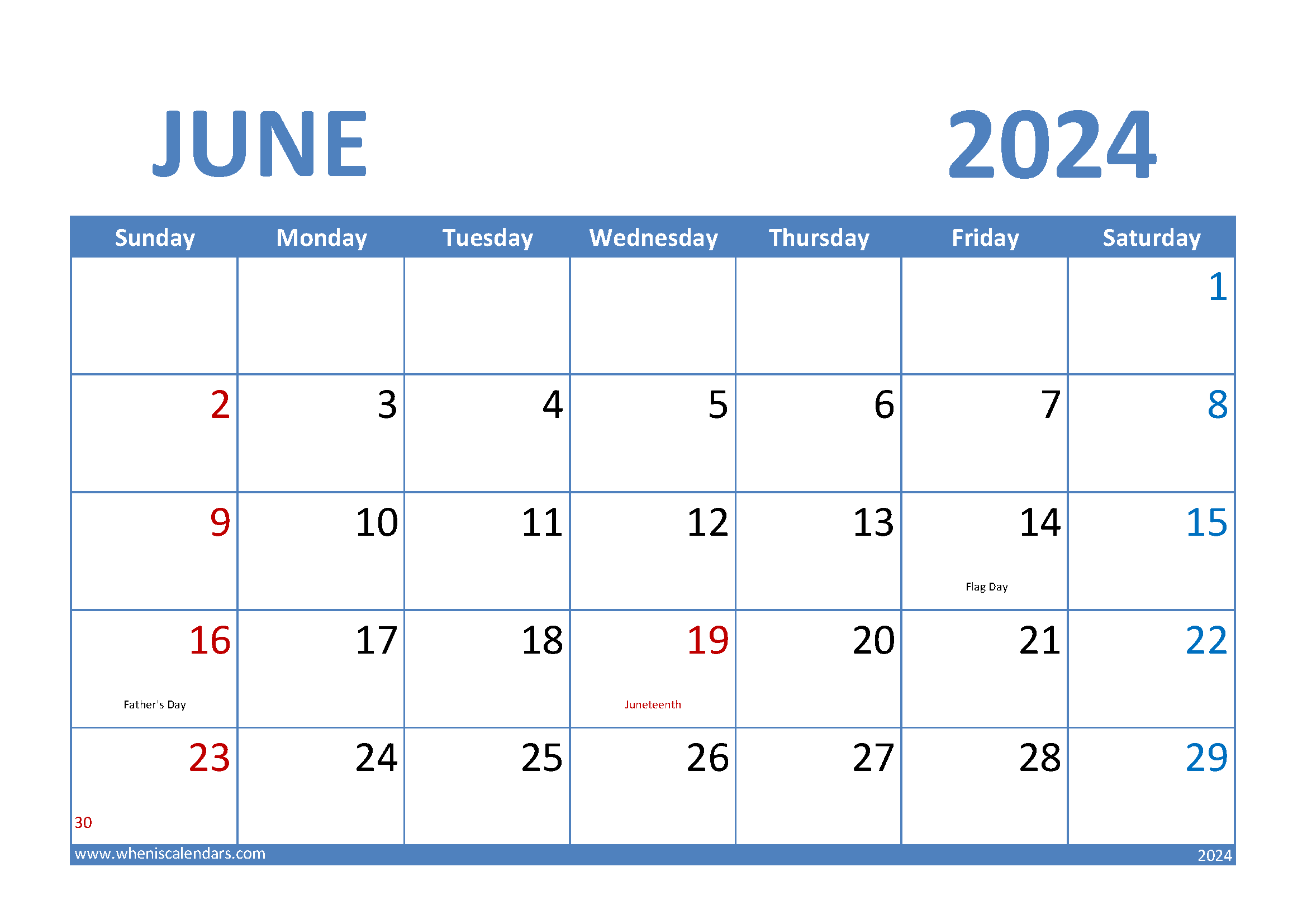 Blank Jun Calendar 2024 Monthly Calendar