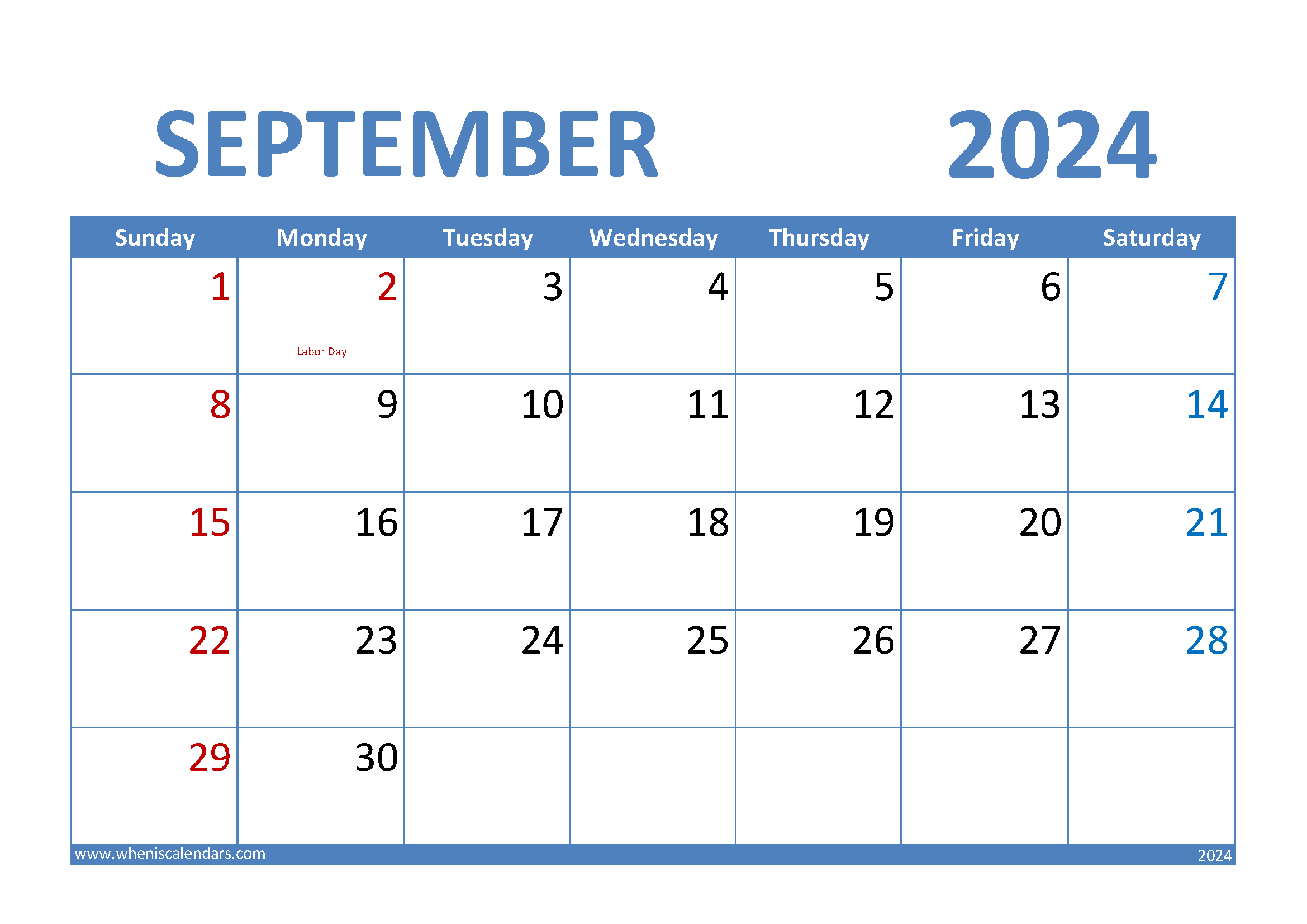 Blank Sept Calendar 2024 Monthly Calendar