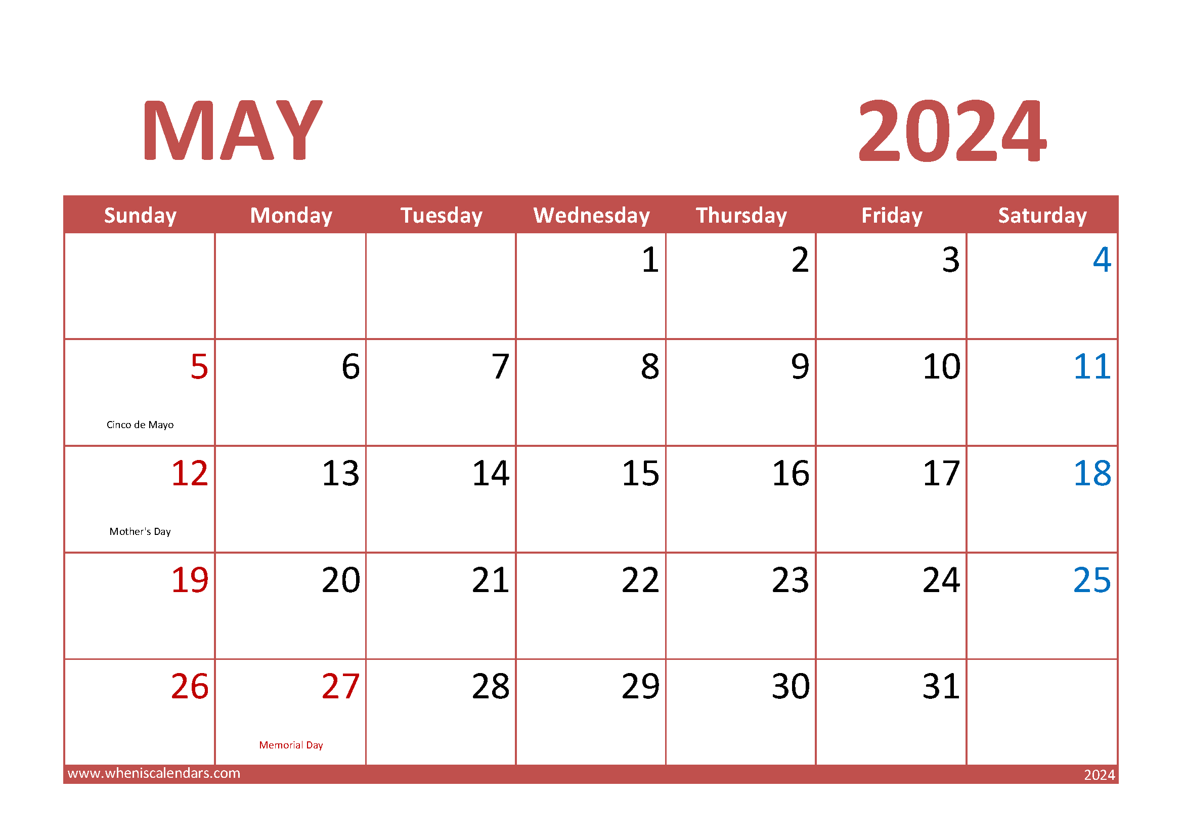 May 2024 desk Calendar Printable Monthly Calendar