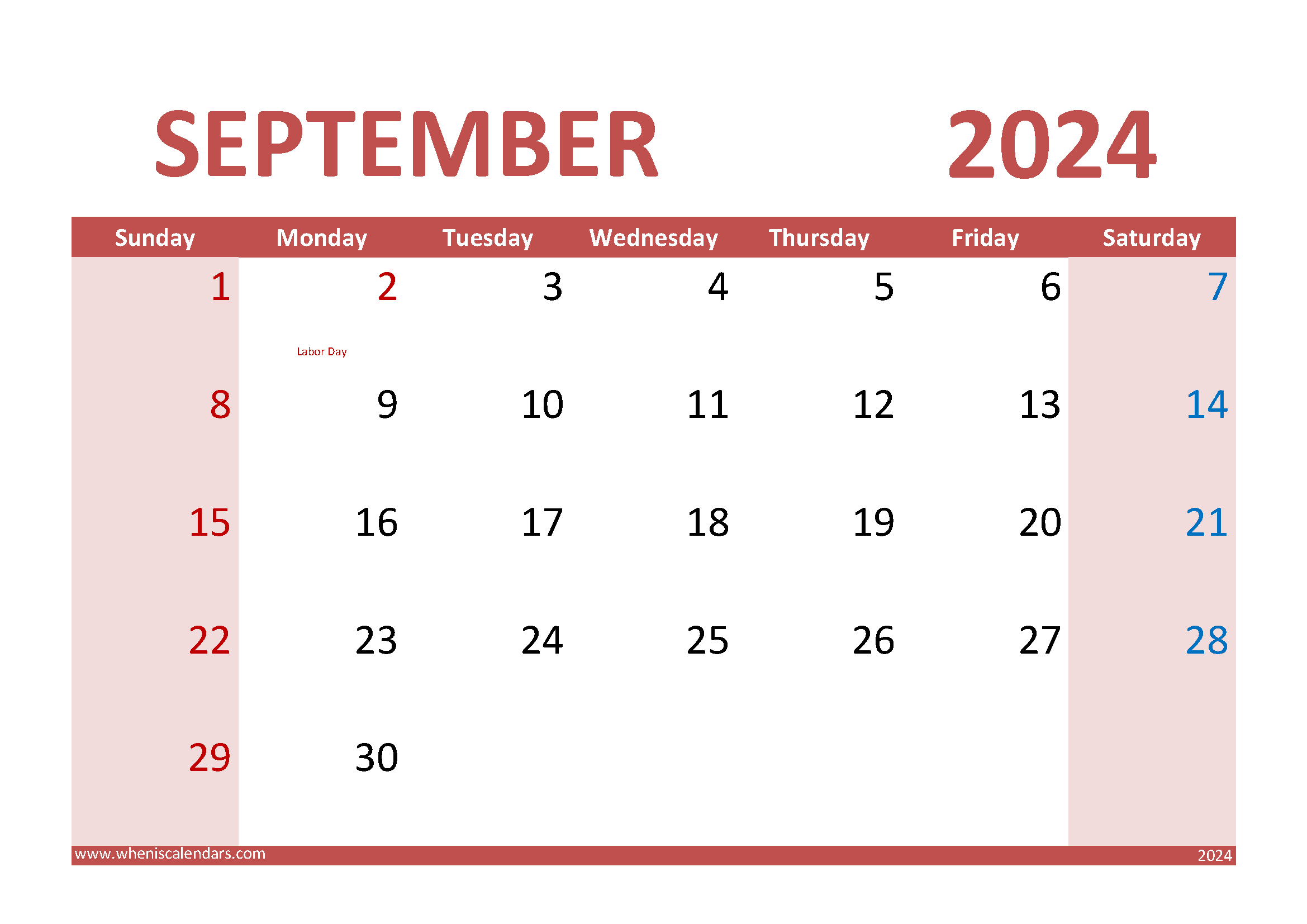 planner September 2024 pdf Monthly Calendar
