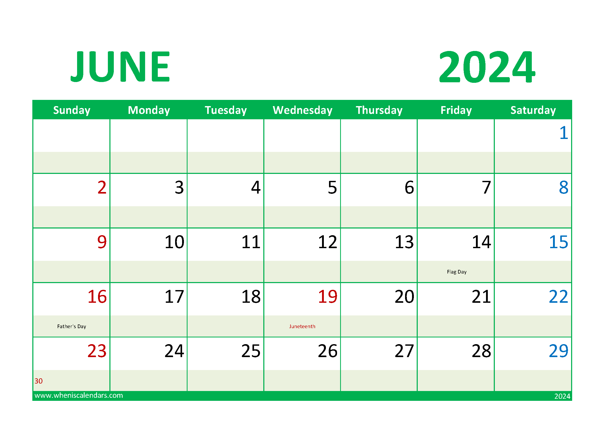 Printable Free Calendar June 2024 Monthly Calendar