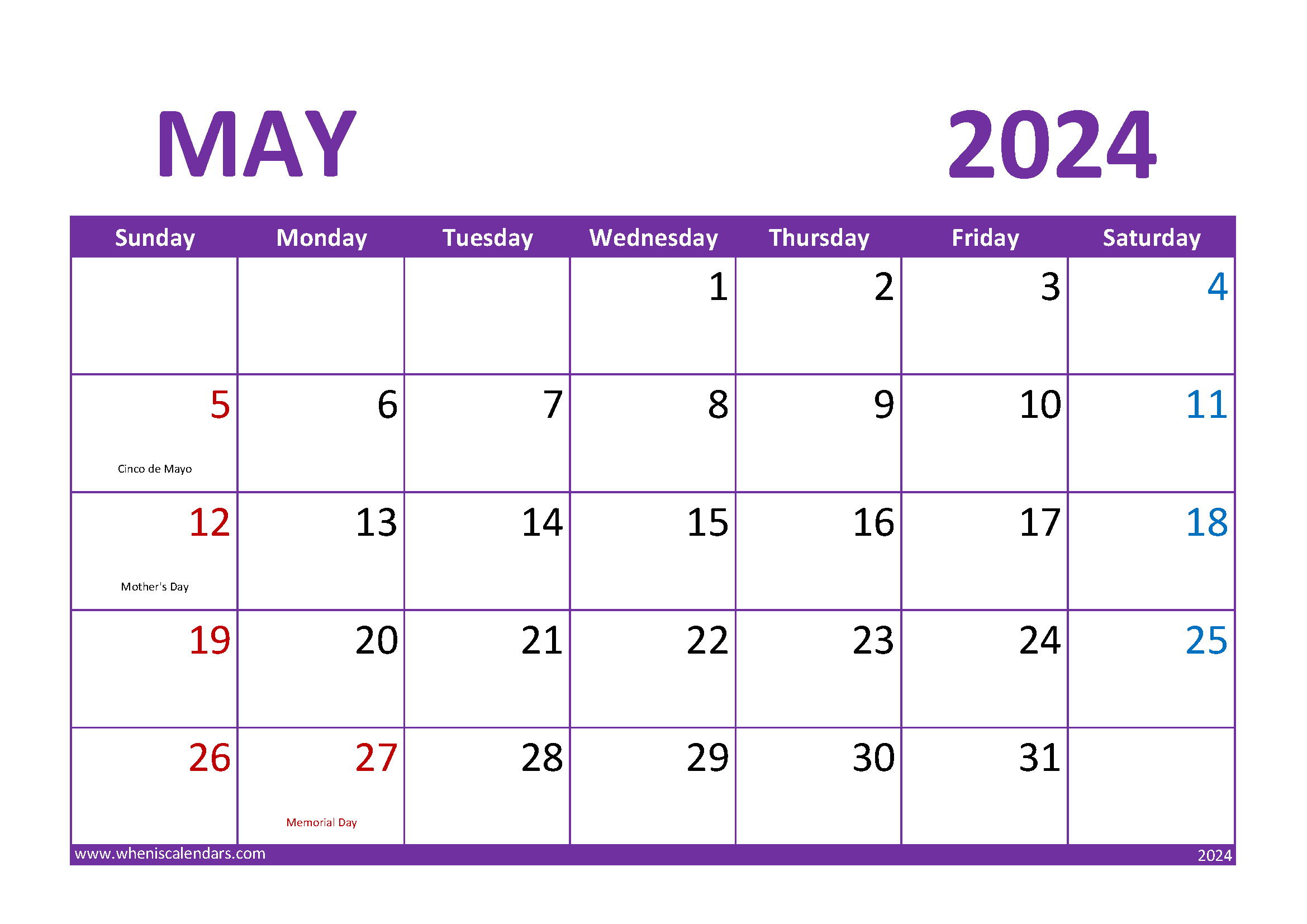 April 2024 Blank Calendar A44021